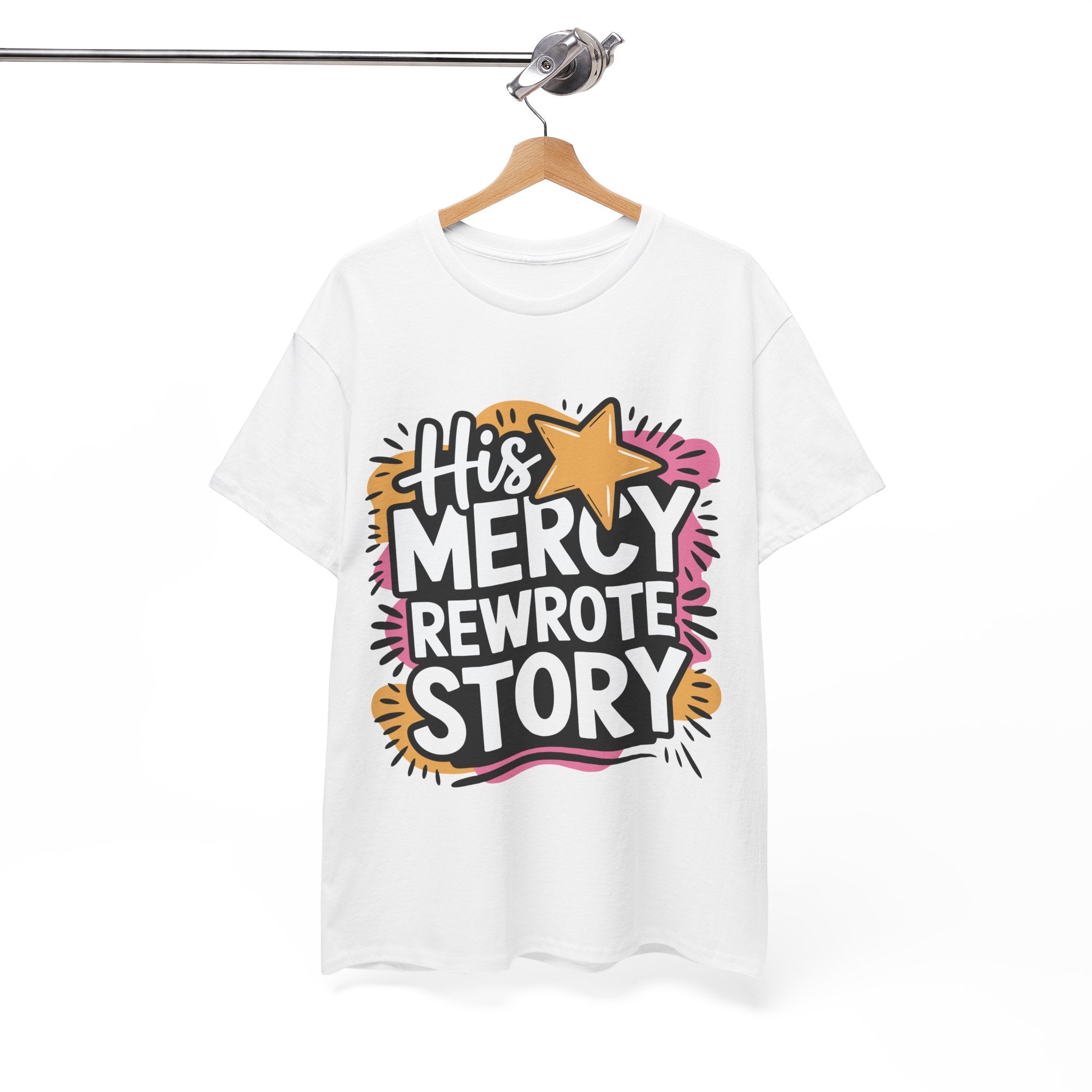 His Mercy Rewrote My Story Tee — Retro Christian Graphic T-Shirt
