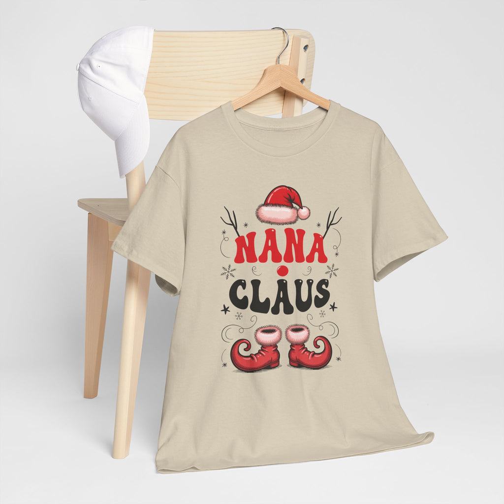 Nana Christmas T-Shirt — Santa Hat & Elf Boots Holiday Unisex Cotton Tee