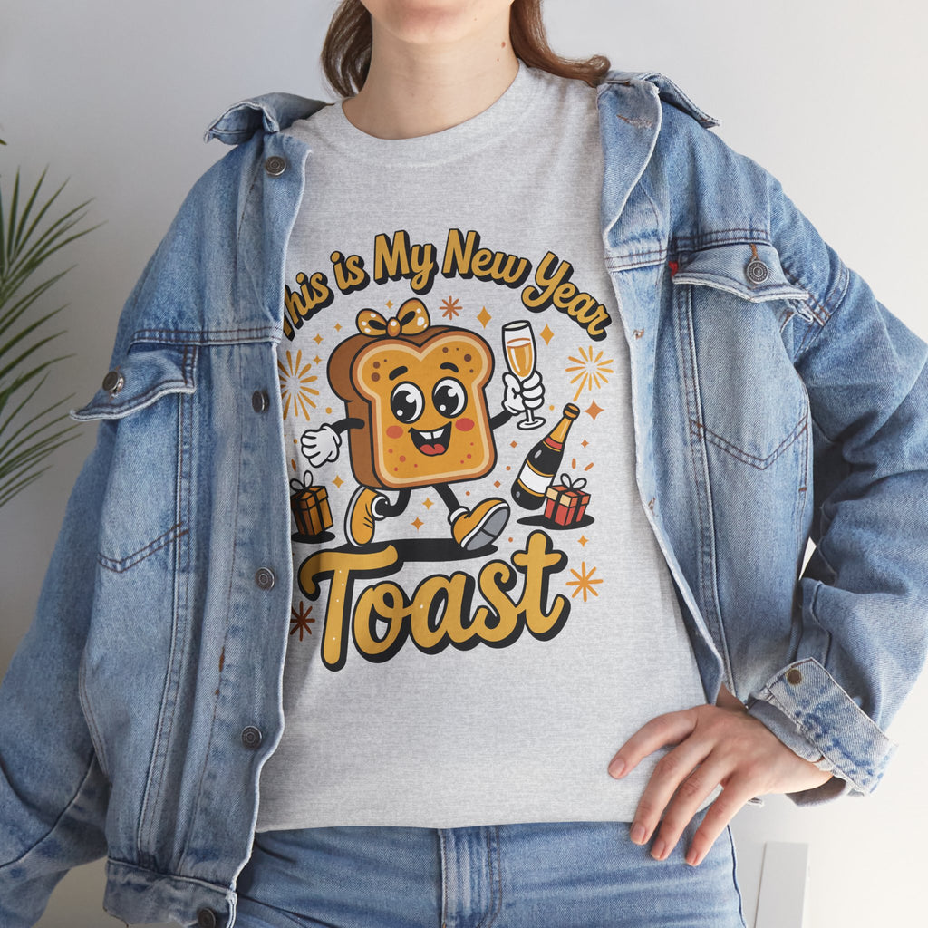 New Year Toast T-Shirt — "This Is My New Year Toast" Champagne & Fireworks Unisex Cotton Tee