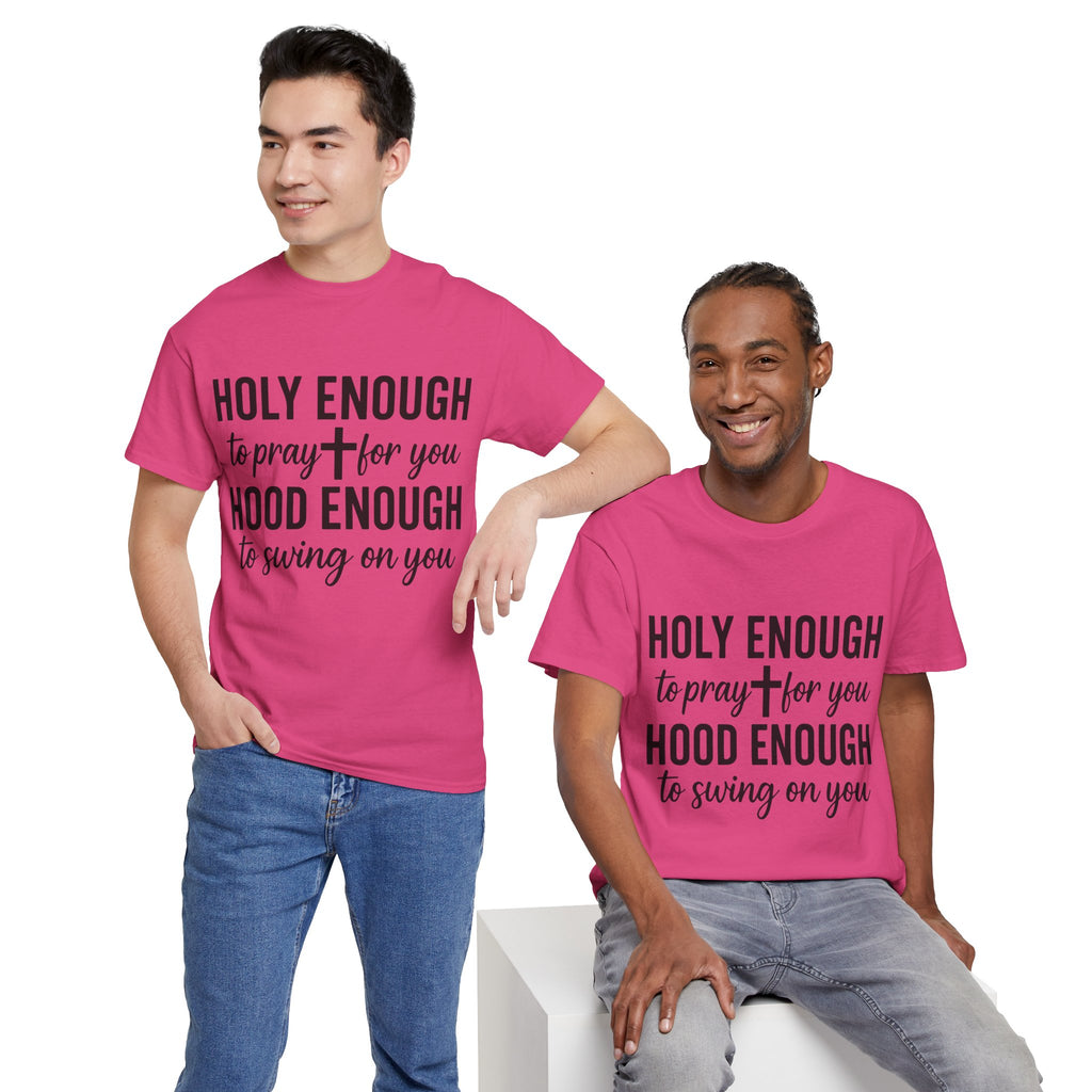 Holy Enough Christian T‑Shirt — Modern Hand‑Lettered Faith Unisex CottonTee
