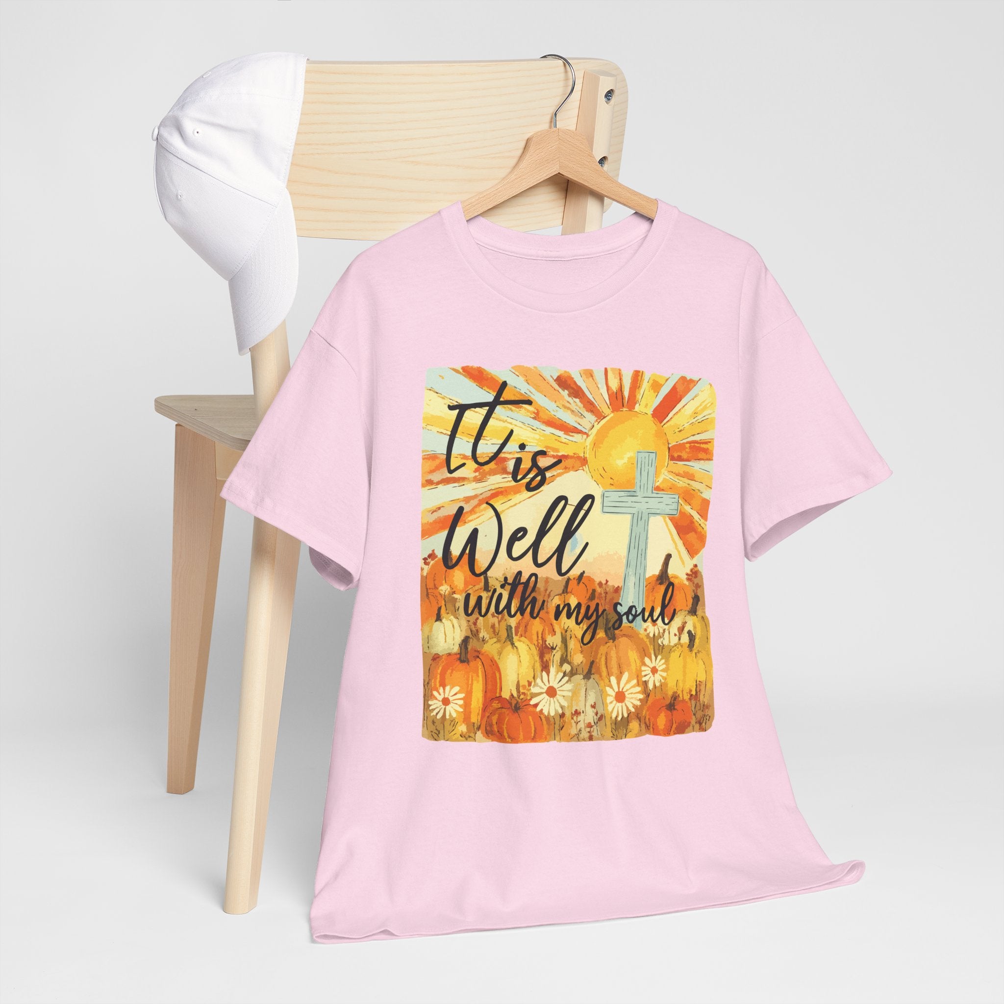 It Is Well With My Soul Pumpkin Sunrise Unisex Cotton T-Shirt