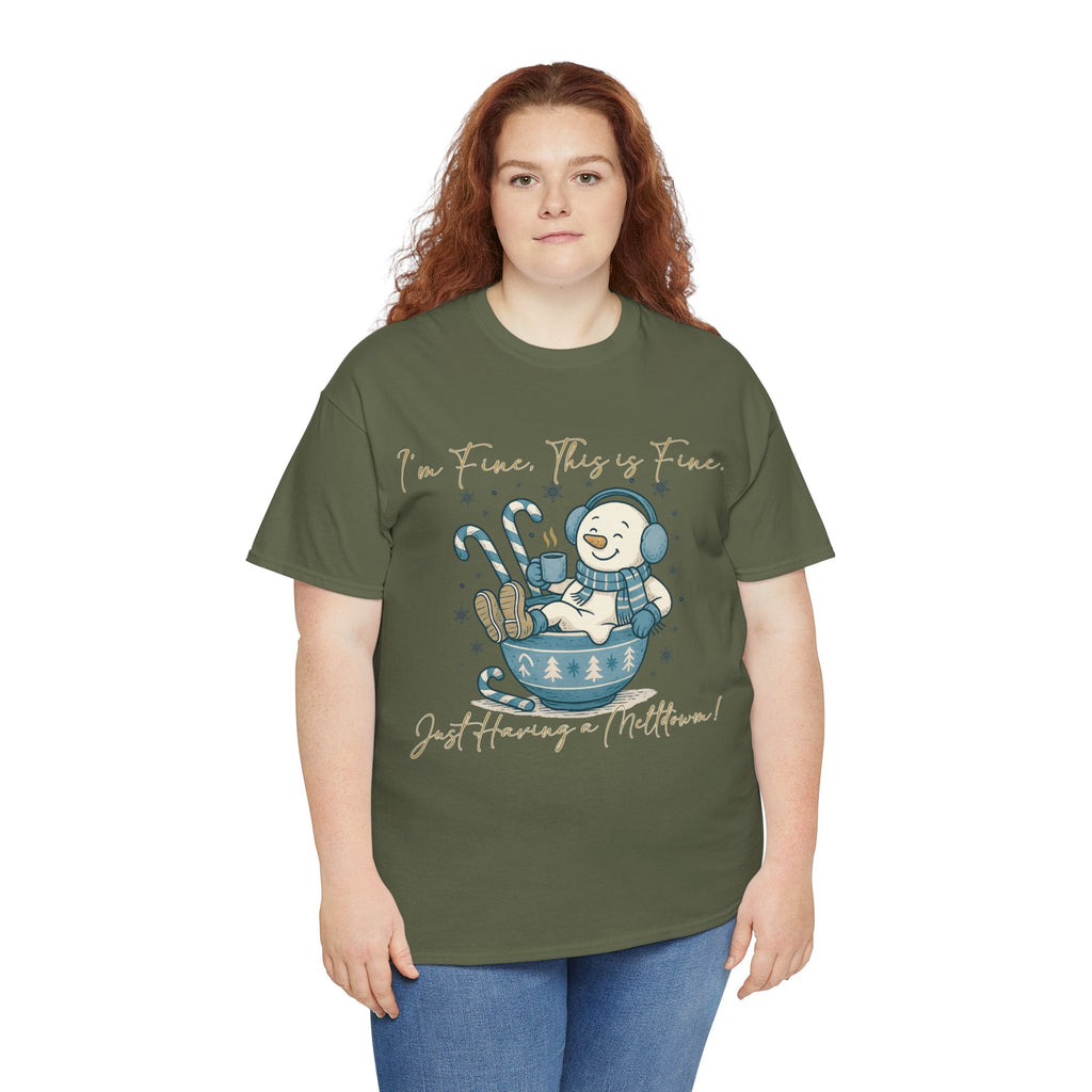 Snowman Hot Cocoa Unisex Cotton Tee