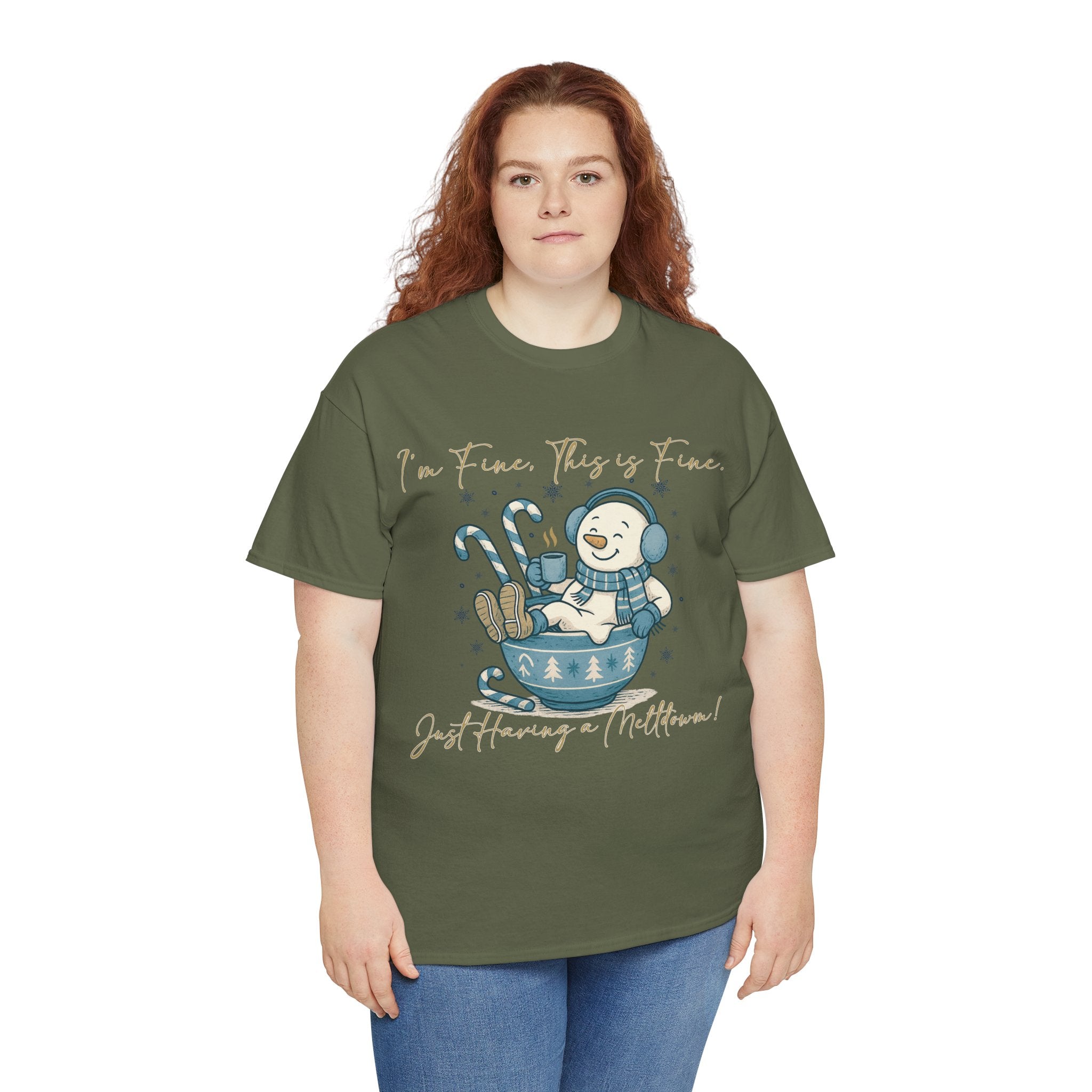 Snowman Hot Cocoa Unisex Cotton Tee