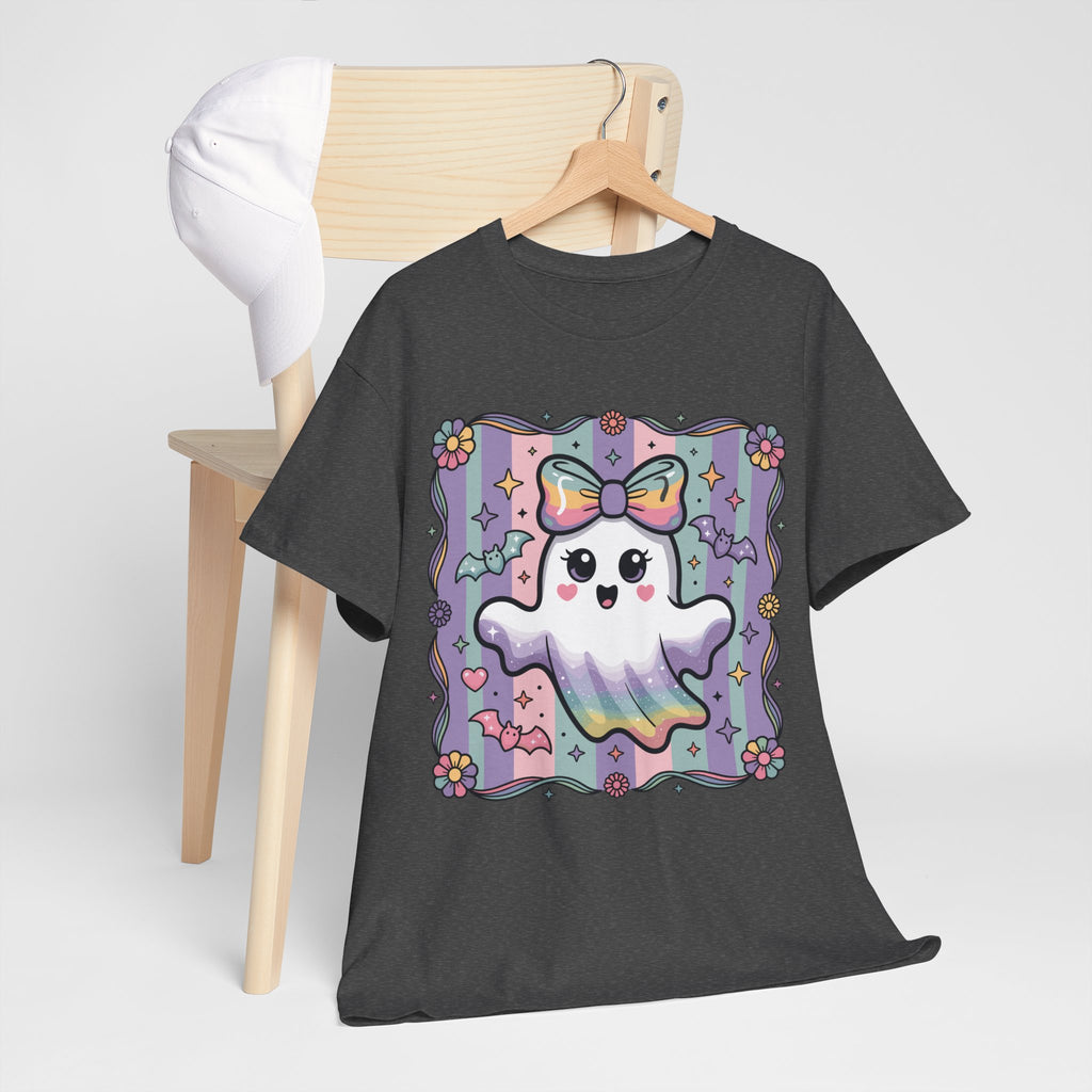 Pastel Ghost Rainbow Bow Unisex Cotton Tee