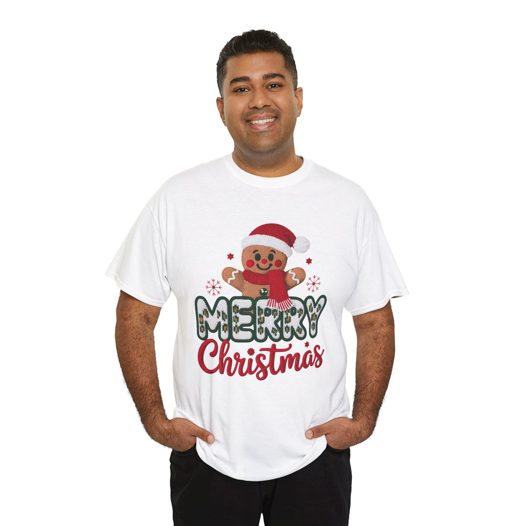 Gingerbread Santa 'Merry Christmas' Unisex Cotton Tee T-Shirt