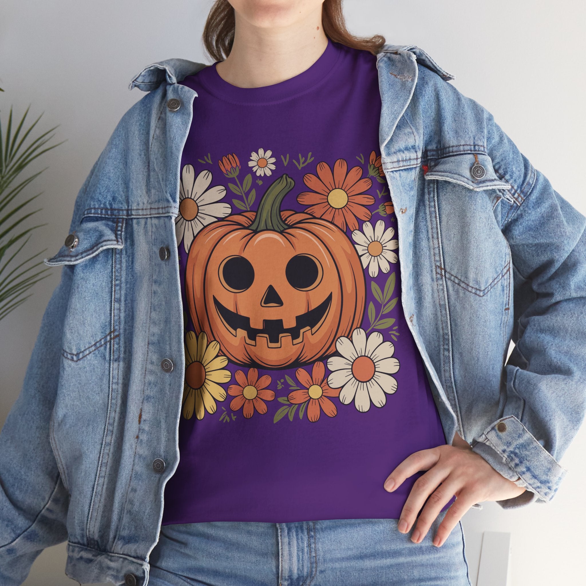 Halloween Pumpkin Unisex Cotton Tee
