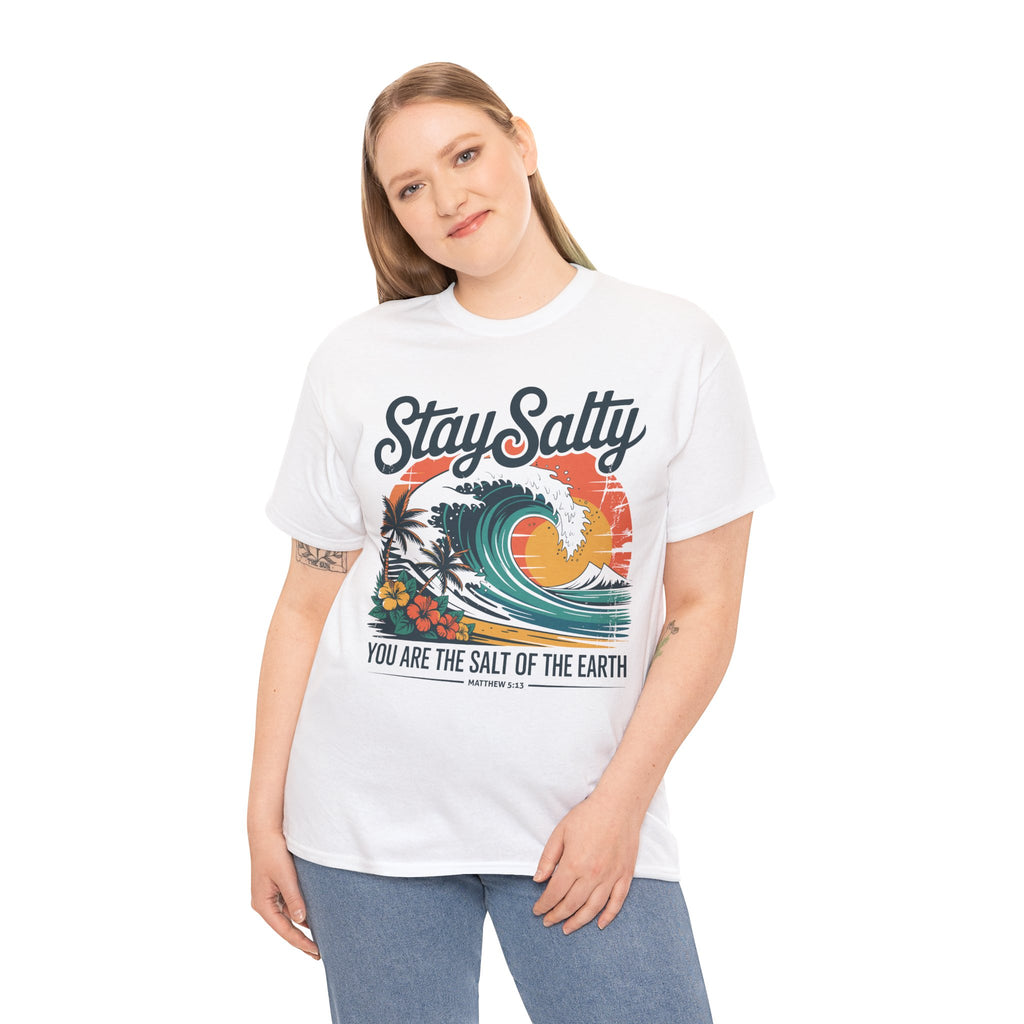 Stay Salty Beach Tee — "You are the salt of the earth (Matthew 5:13)"Unisex Cotton Tee