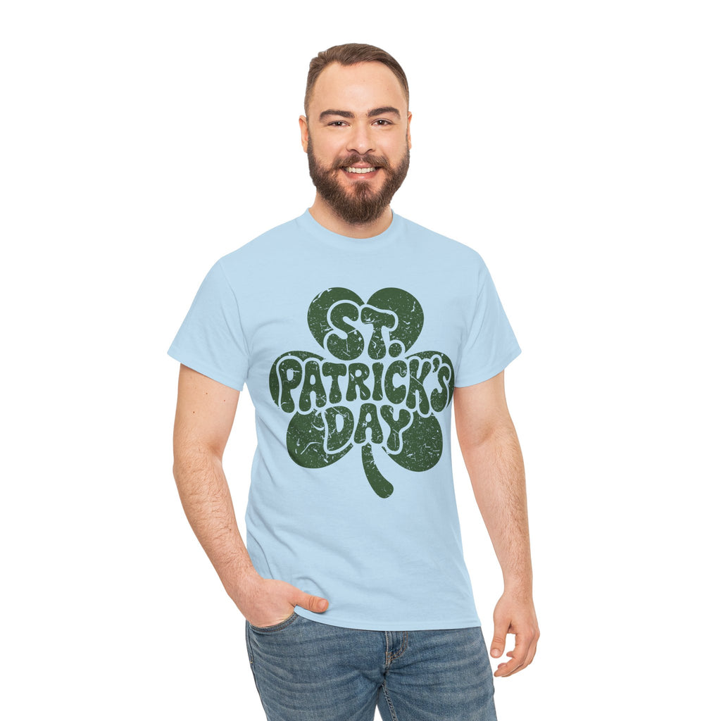 St. Patrick's Day Shamrock Tee — Retro Bubble Lettering Unisex Cotton Tee