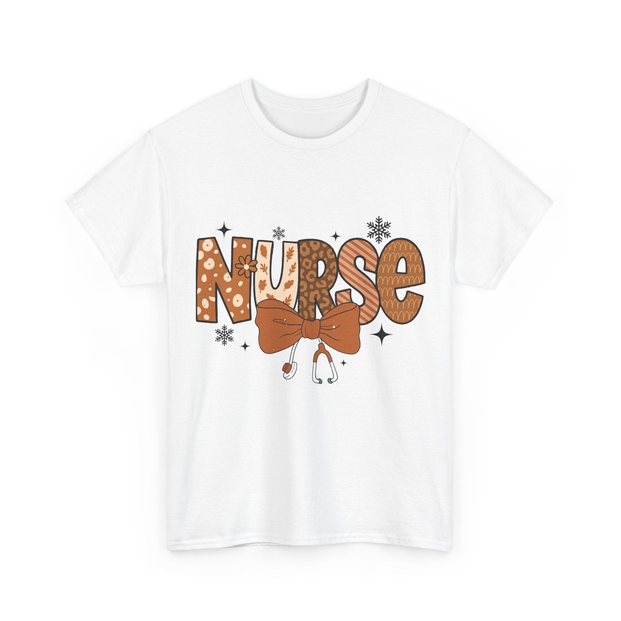 NURSE Fall Stethoscope Tee — Brown Autumn Nurse Unisex CottonT shirt