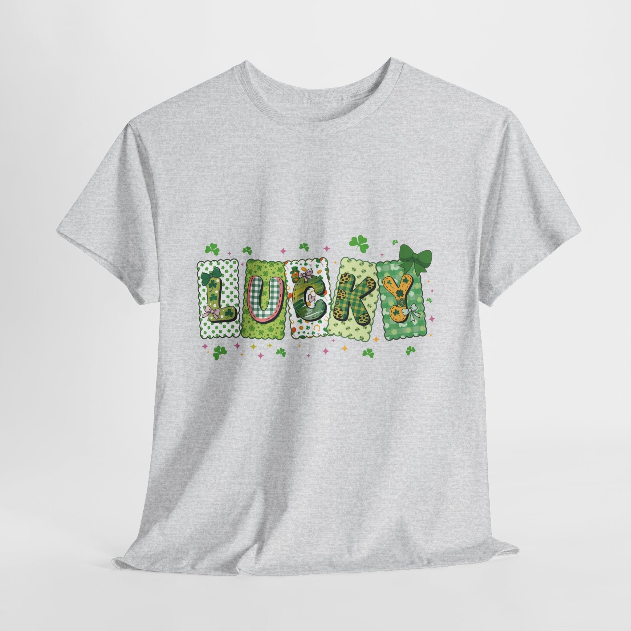 Lucky Patchwork Plaid Clover Tee — St. Patrick’s Day Unisex Cotton T-Shirt