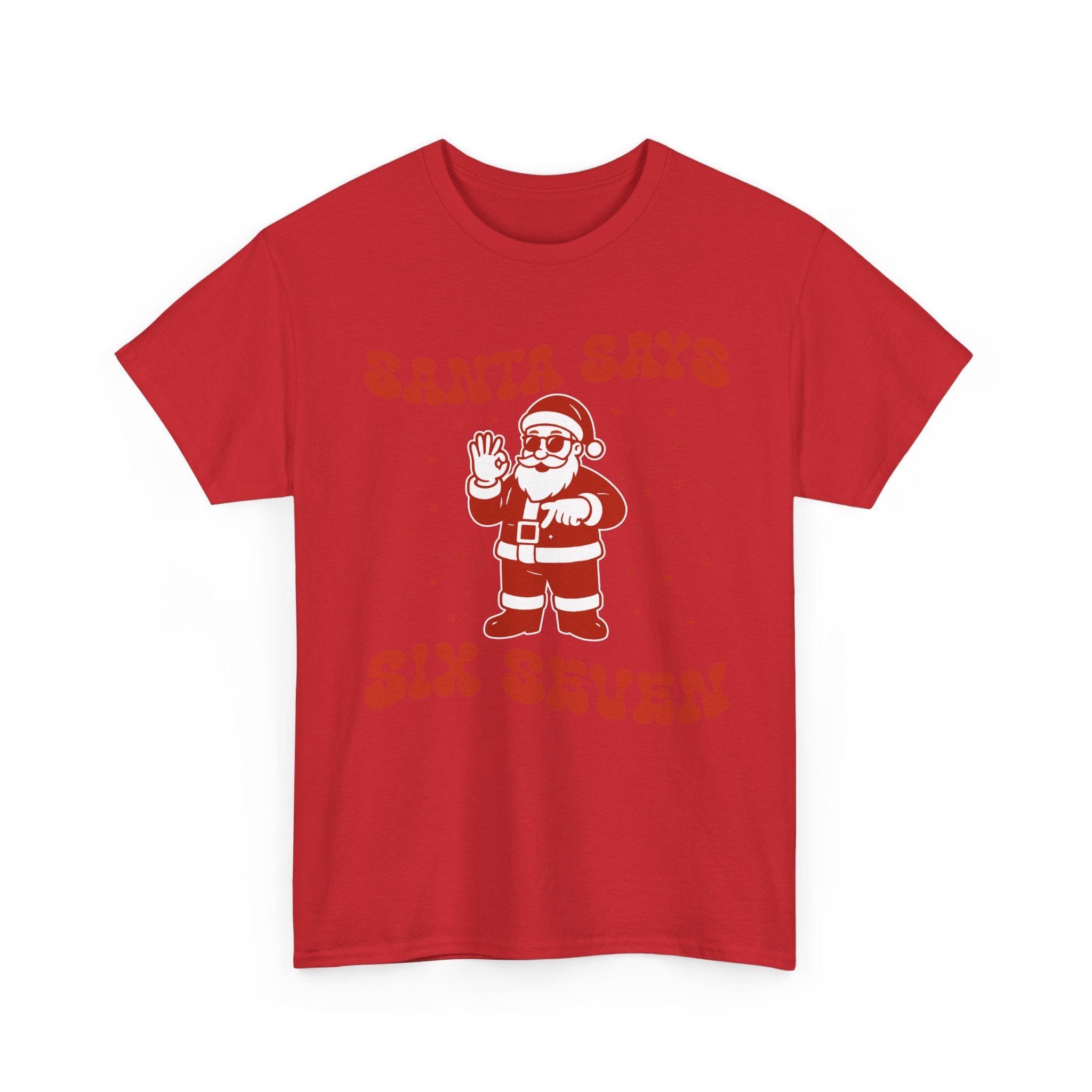 Retro 'Santa Says Six Seven' Christmas Unisex Cotton Tee