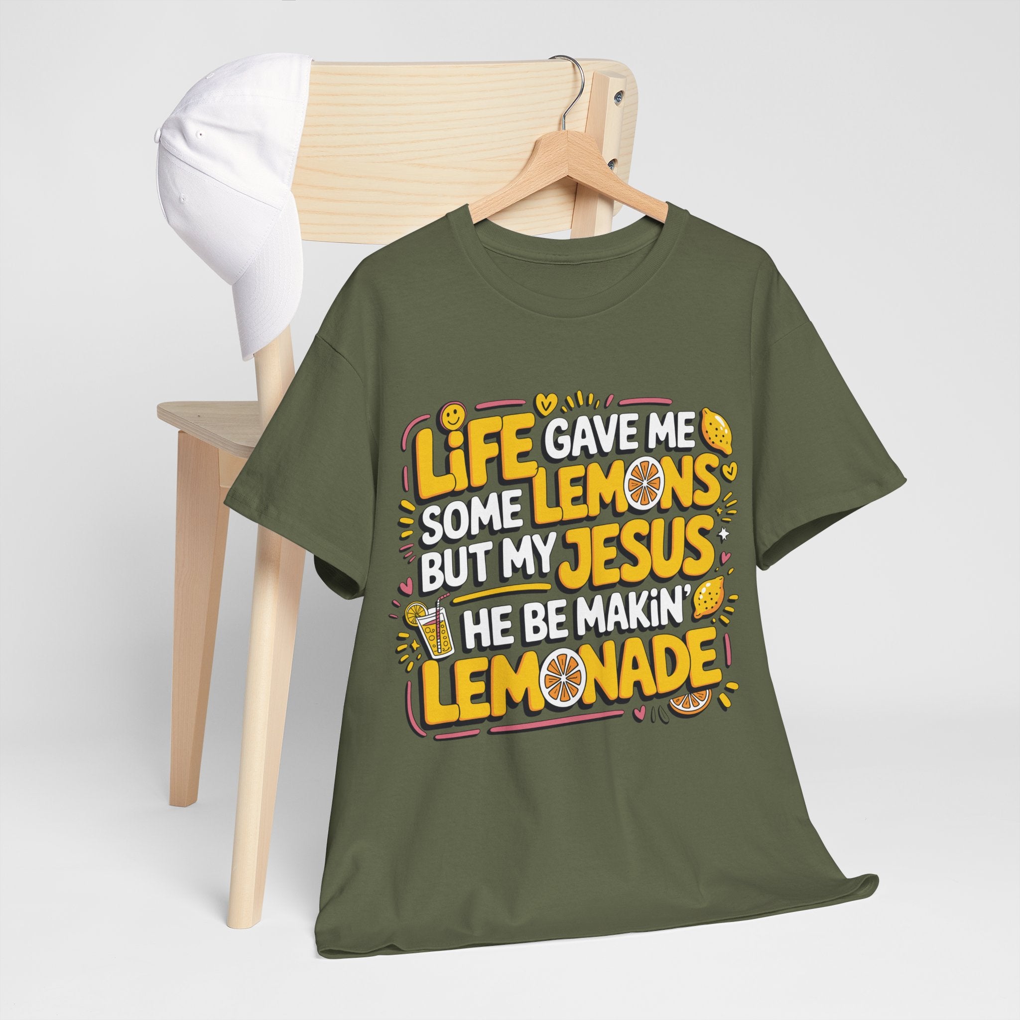 Christian Lemonade T-Shirt — “Life gave me some lemons but my Jesus he be makin’ lemonade”Unisex Cotton Tee