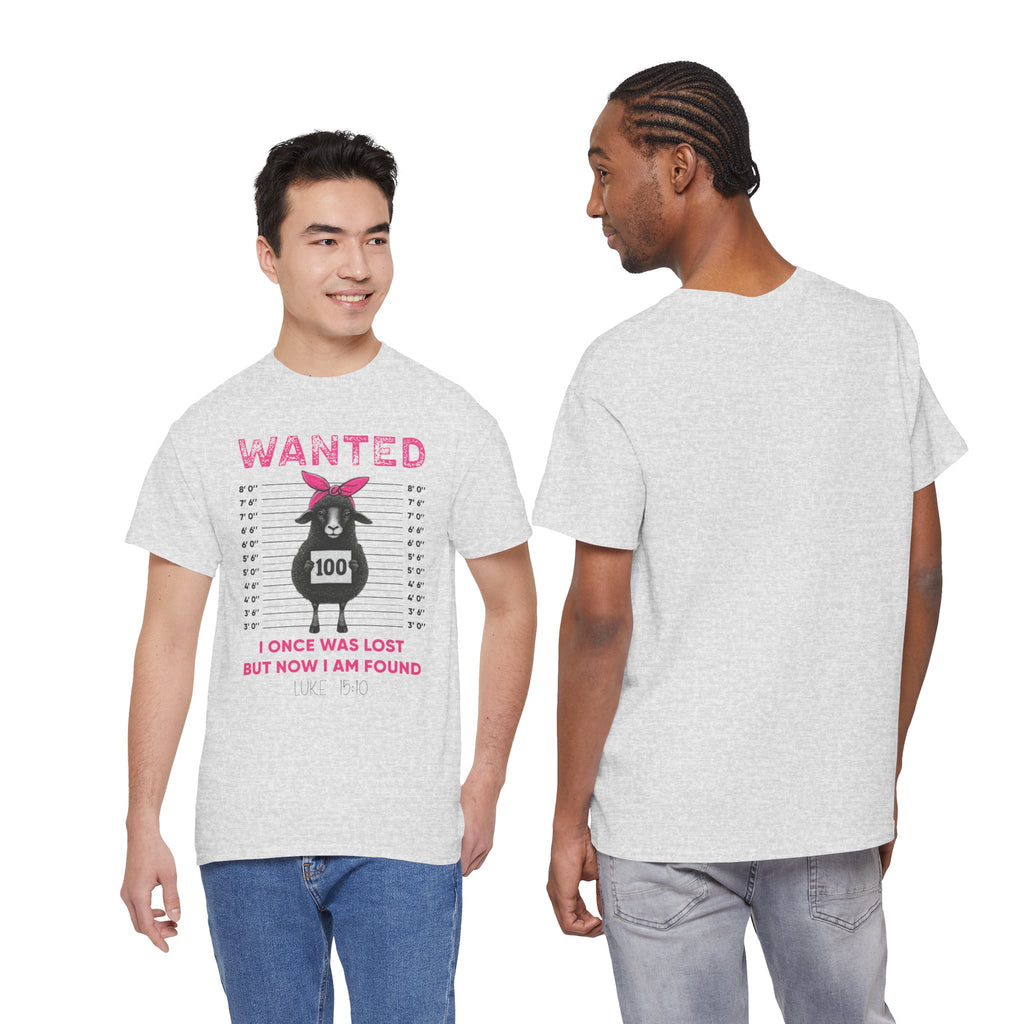 WANTED Black Sheep 'I Once Was Lost But Now I Am Found' Unisex Cotton T-Shirt