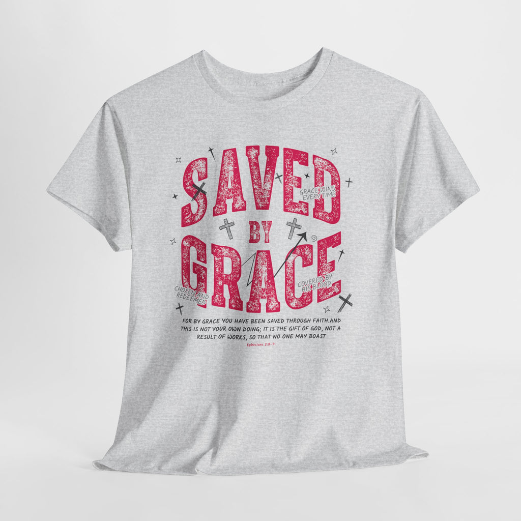 Saved by Grace Ephesians 2:8-9 Unisex Cotton T-Shirt