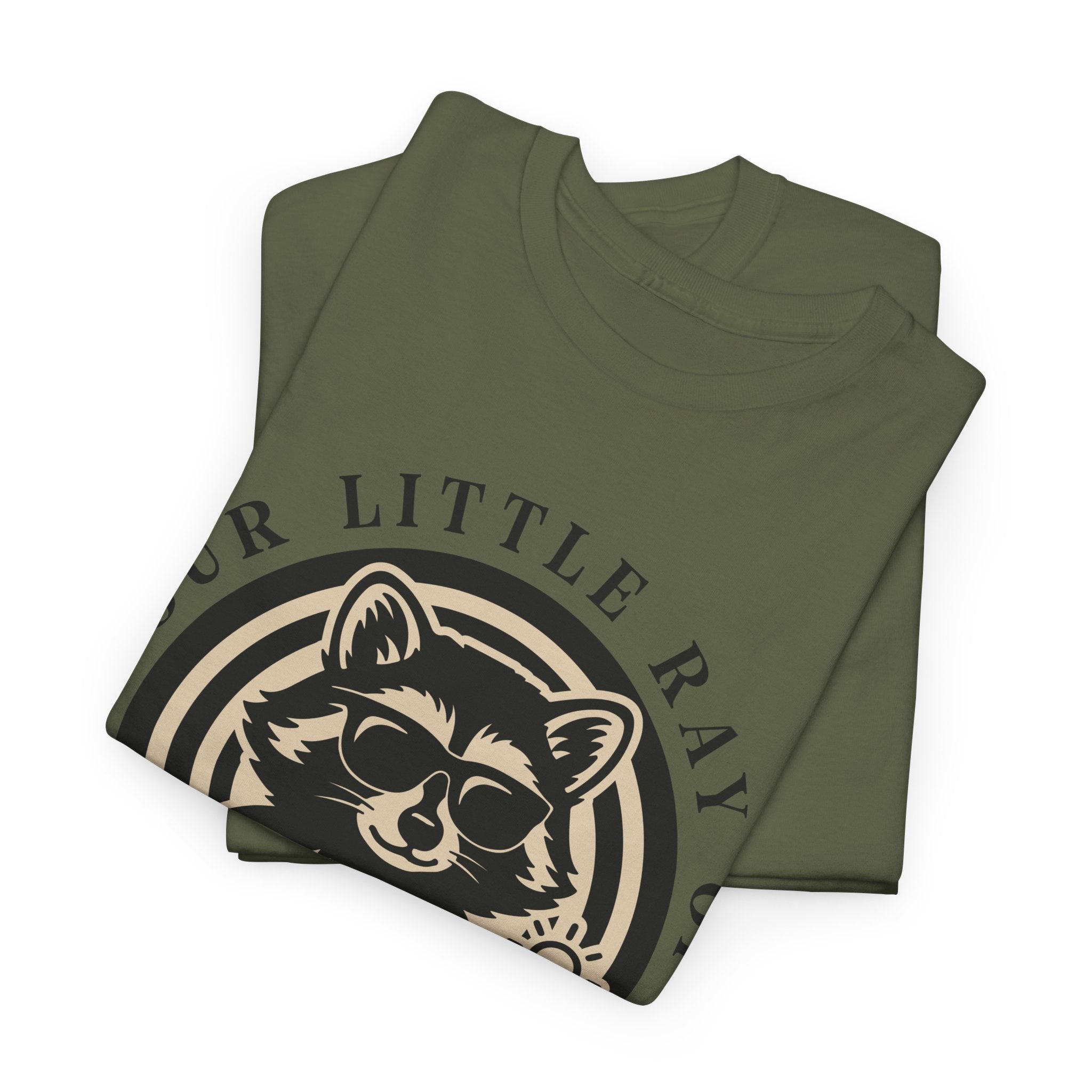 Cool Raccoon Sunglasses T-Shirt — Raccoon Holding Sun Graphic Unisex Cotton Tee