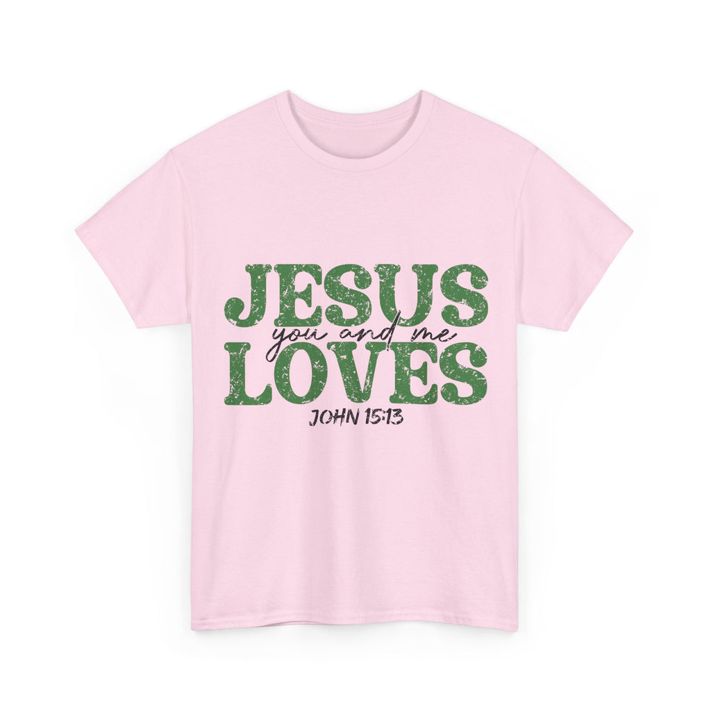 Jesus Loves Vintage Tee — Green Retro Christian Unisex Cotton T-Shirt