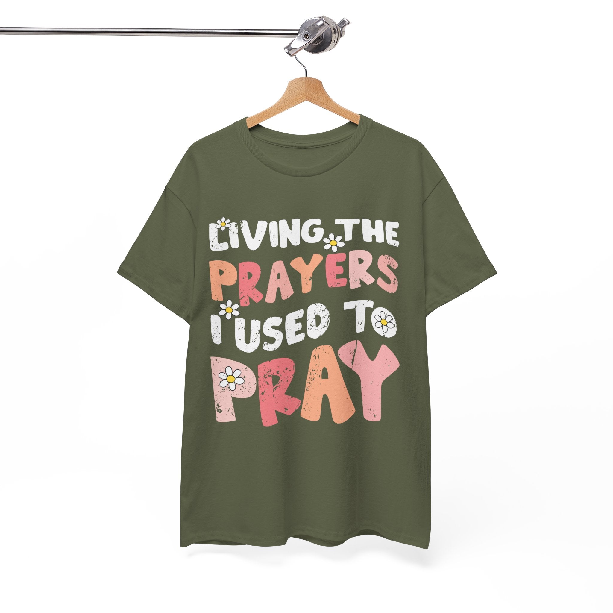 “Living the Prayers I Used to Pray” Daisy Unisex Cotton T-Shirt