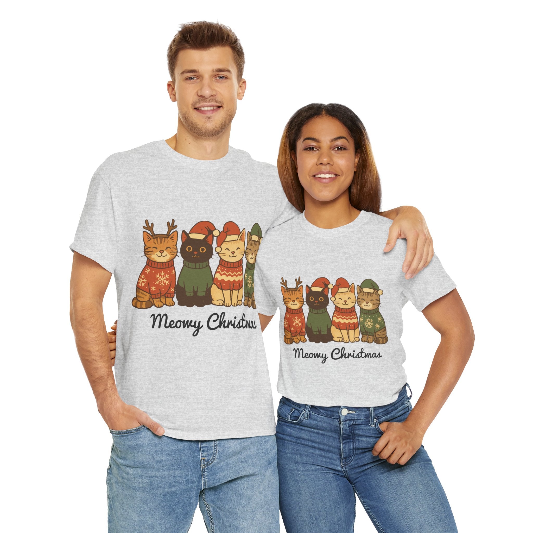Christmas Cats Unisex Cotton Tee