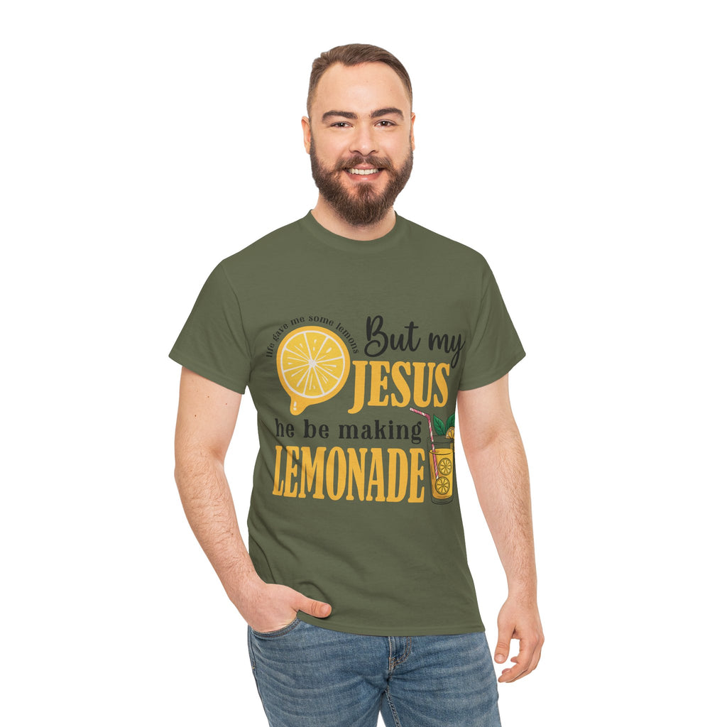 Jesus Lemonade Tee — Lemon Slice & Glass Graphic Christian Unisex Cotton T-Shirt