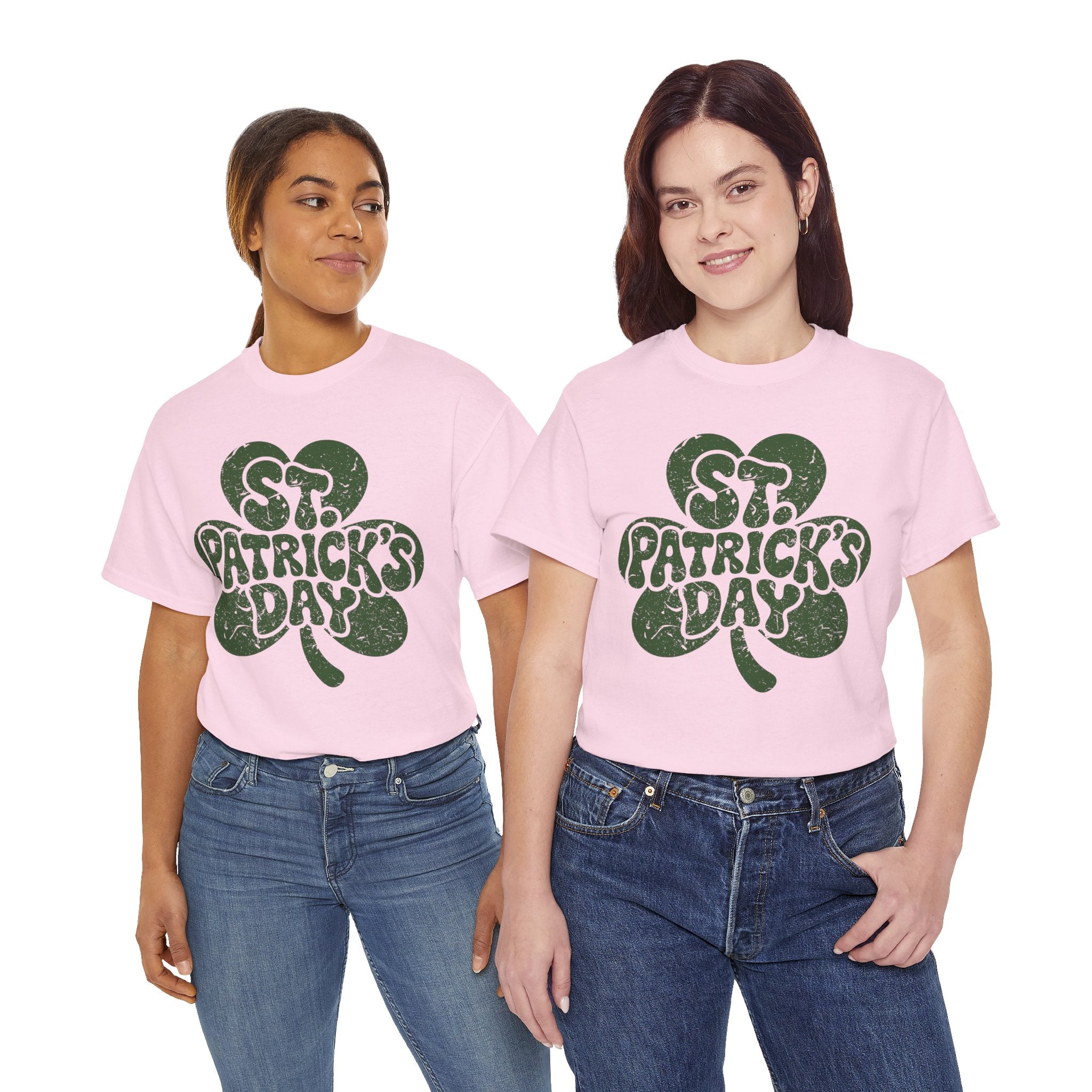 St. Patrick's Day Shamrock Tee — Retro Bubble Lettering Unisex Cotton Tee
