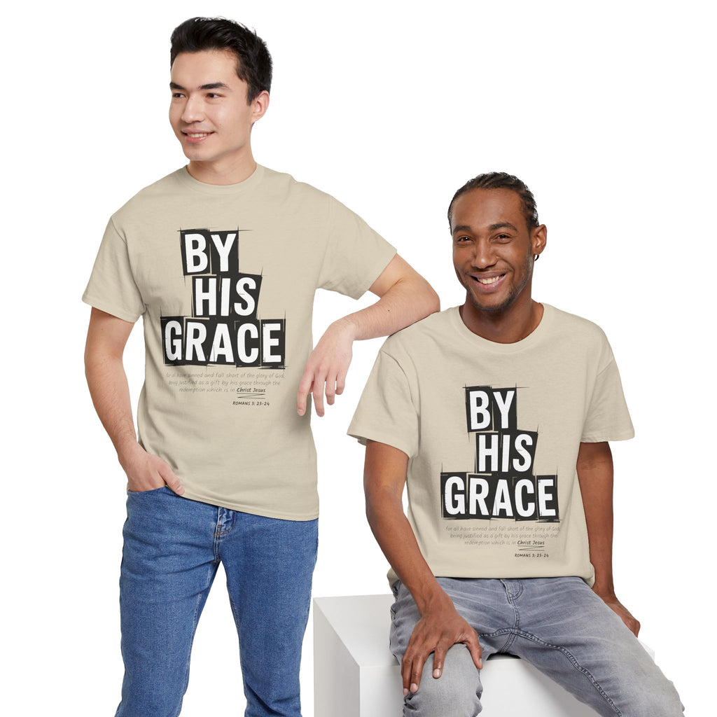 By His Grace tee — Minimalist Faith Christian Unisex Cotton T-Shirt