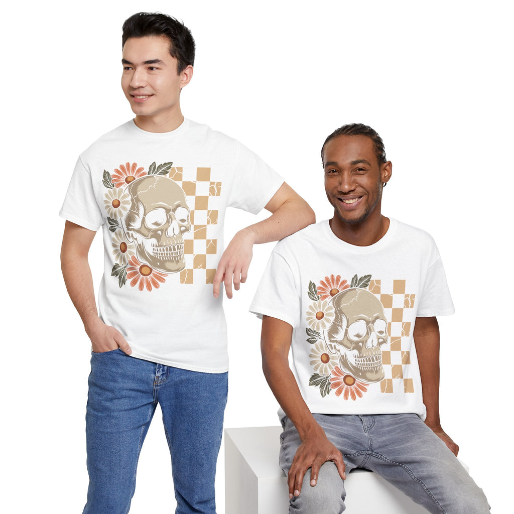 Skull Daisy Unisex Cotton Tshirt