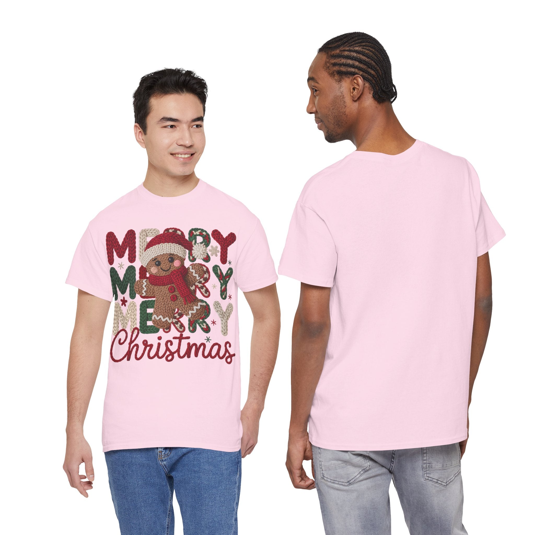 Merry Merry Merry Christmas Gingerbread Unisex Cotton Tee