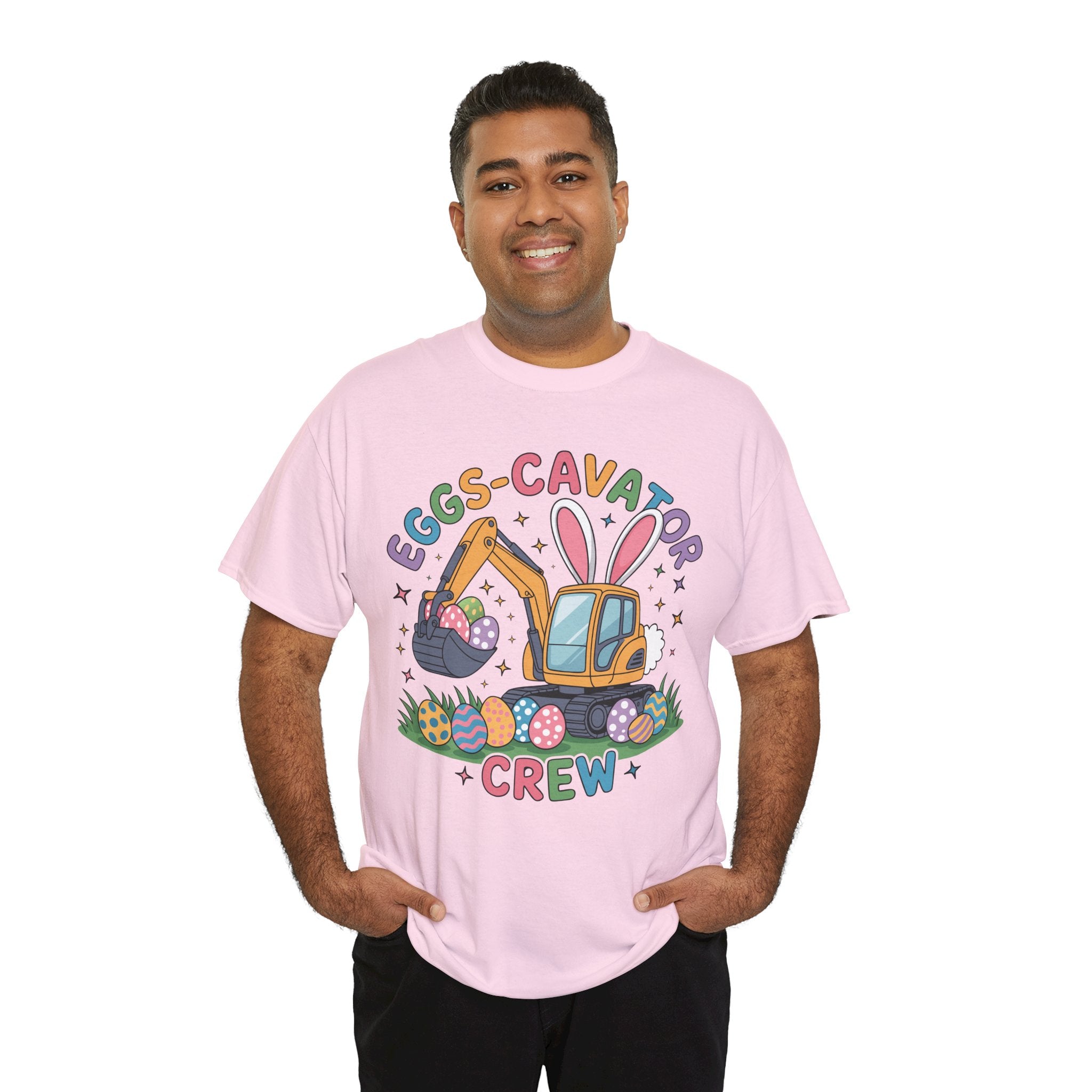 Easter 'Eggs-cavator Crew' Kids Tee — Excavator Bunny & Eggs Unisex Cotton Tee