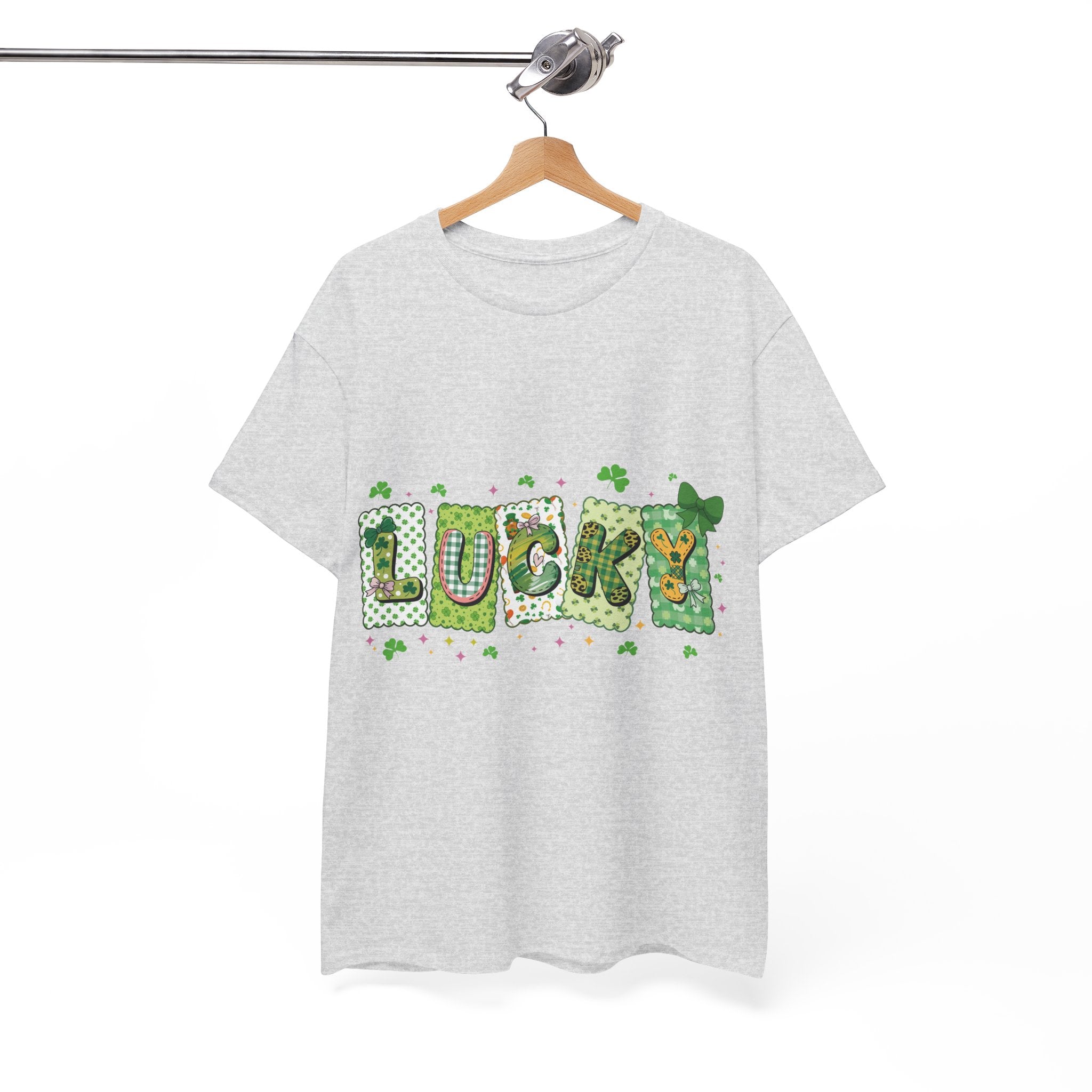 Lucky Patchwork Plaid Clover Tee — St. Patrick’s Day Unisex Cotton T-Shirt