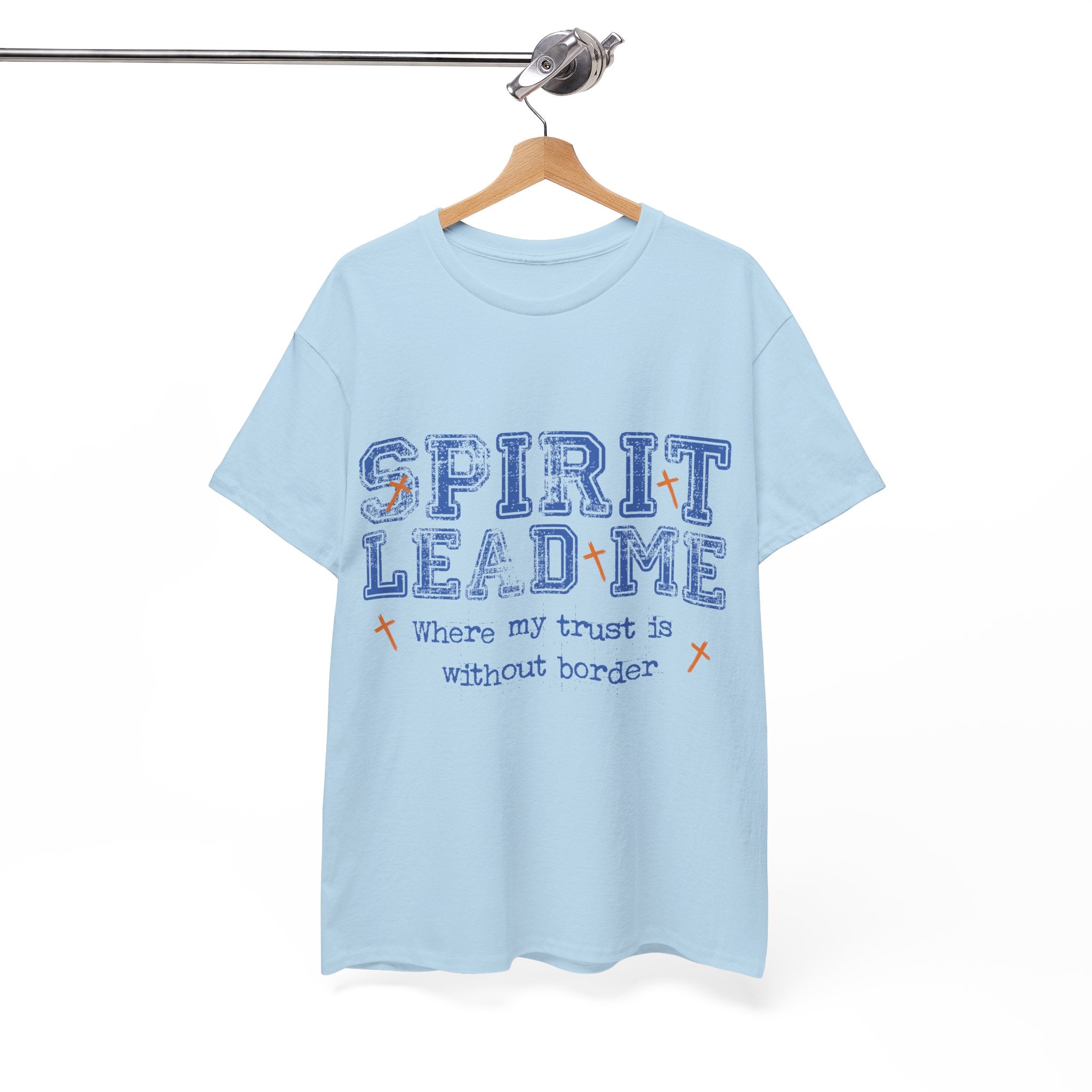 Christian Varsity Tee — “Spirit Lead Me — Where My Trust Is Without Border”. Unisex Cotton Tee