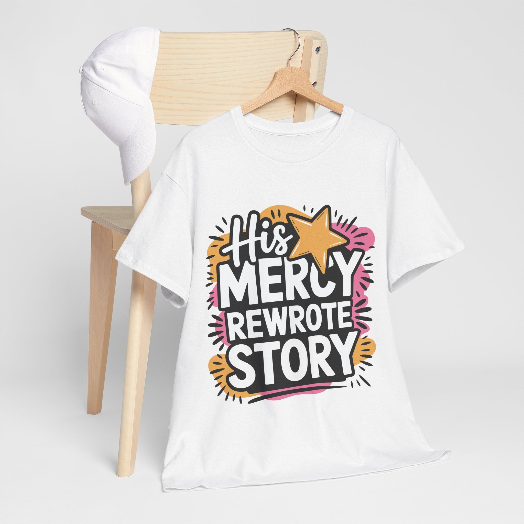 His Mercy Rewrote My Story Tee — Retro Christian Graphic T-Shirt