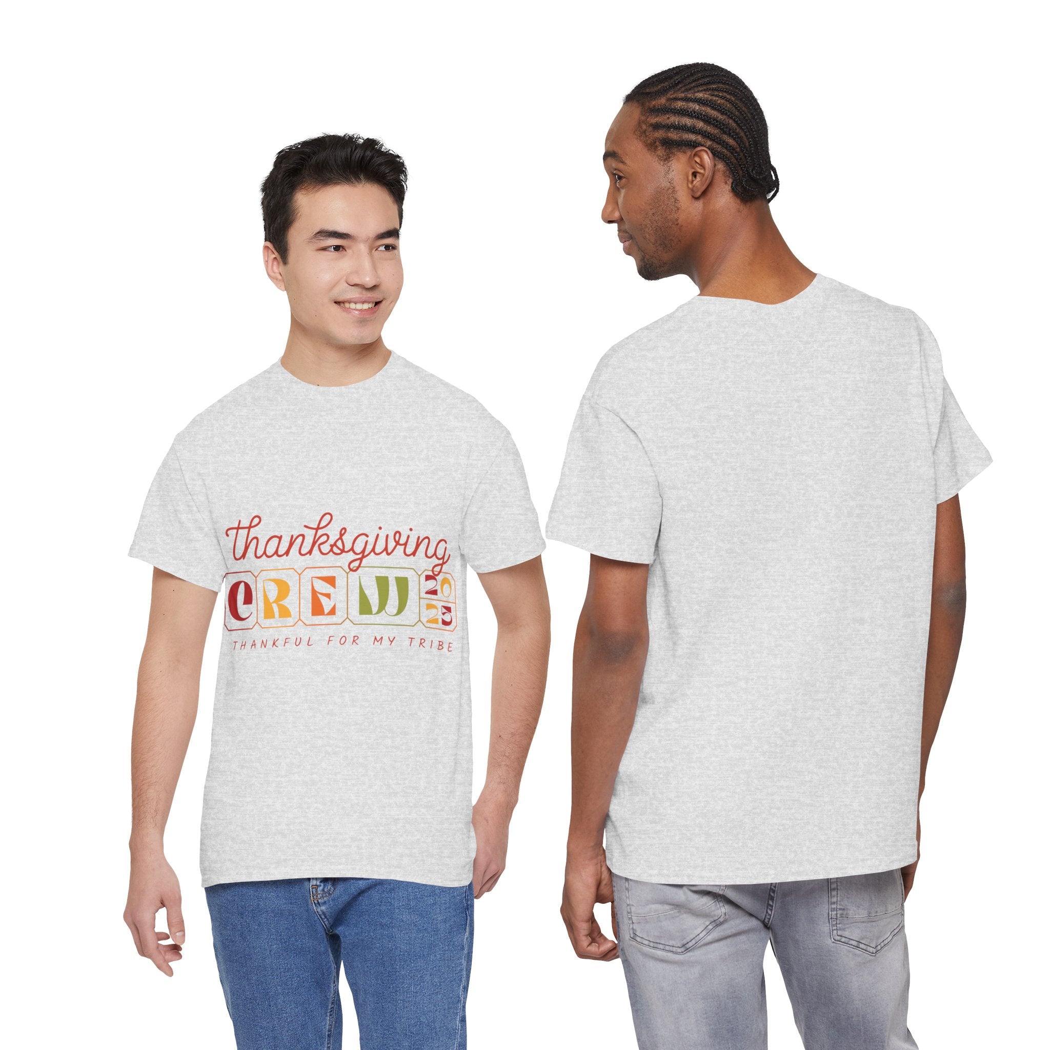 Thanksgiving Crew 2025 Tee — "Thankful for My Tribe" Autumn Holiday Unisex Cotton Tshirt