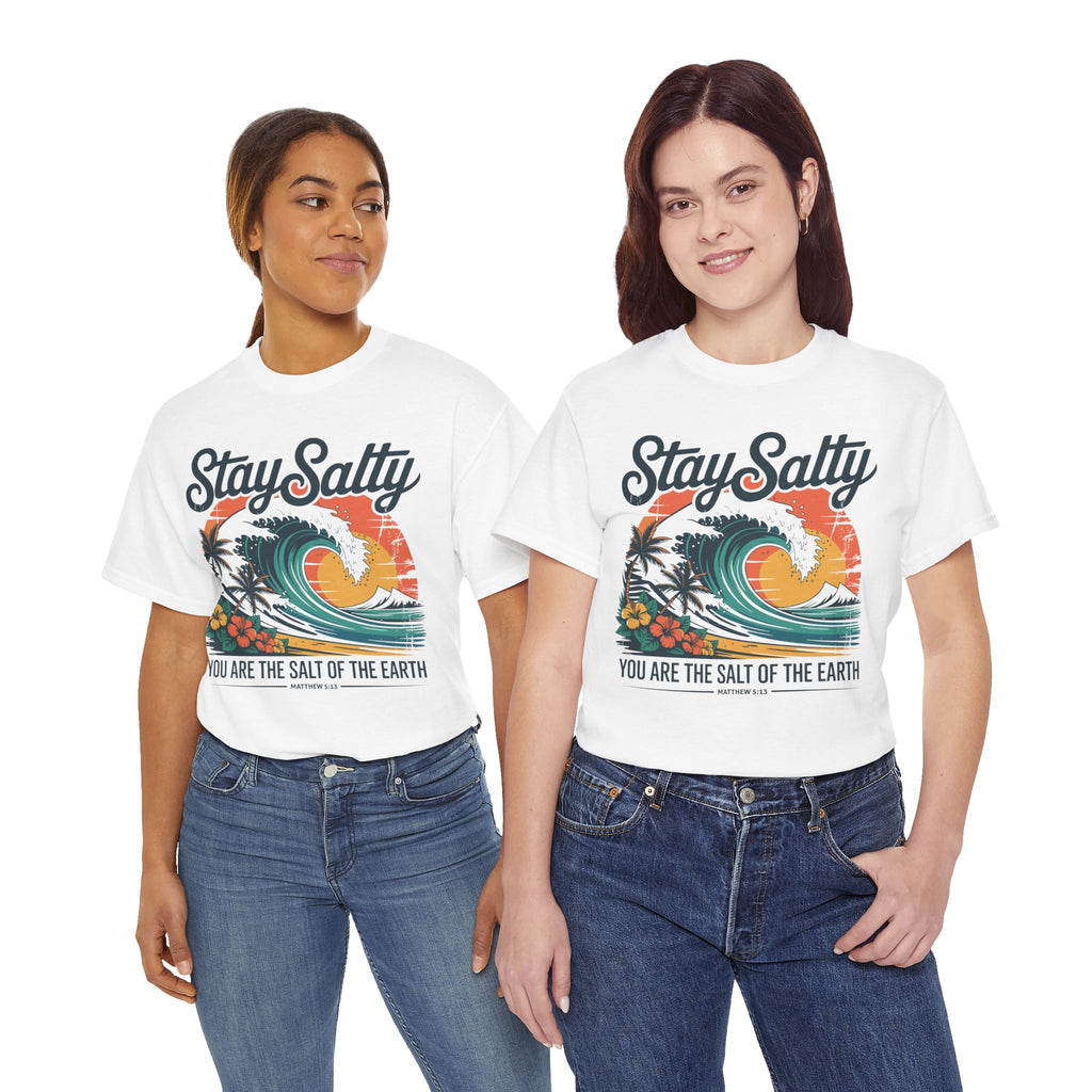 Stay Salty Beach Tee — "You are the salt of the earth (Matthew 5:13)"Unisex Cotton Tee