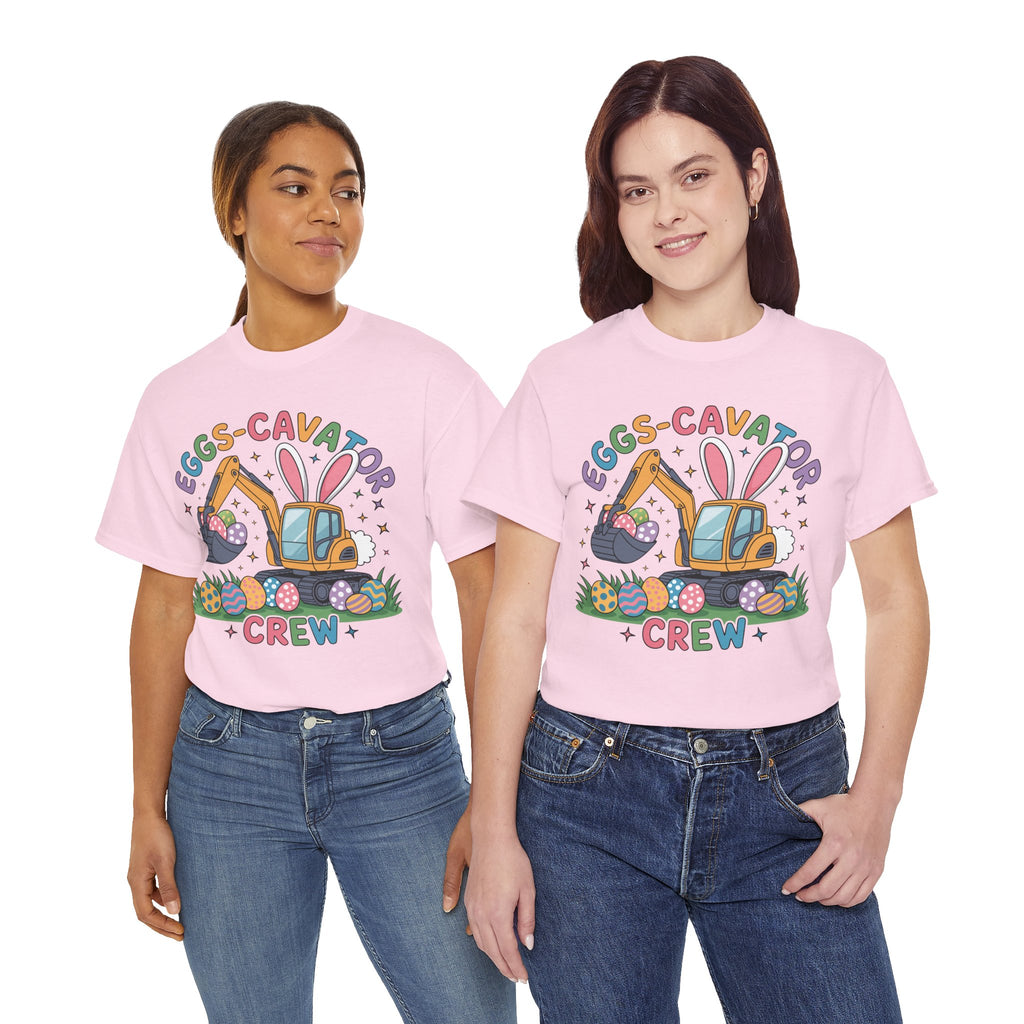 Easter 'Eggs-cavator Crew' Kids Tee — Excavator Bunny & Eggs Unisex Cotton Tee
