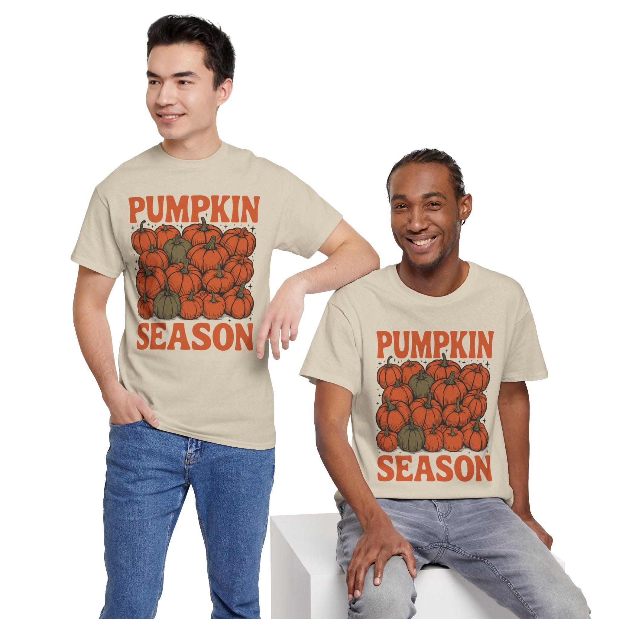 Pumpkin Season Tee — Fall Pumpkin Pile Unisex Cotton Tee