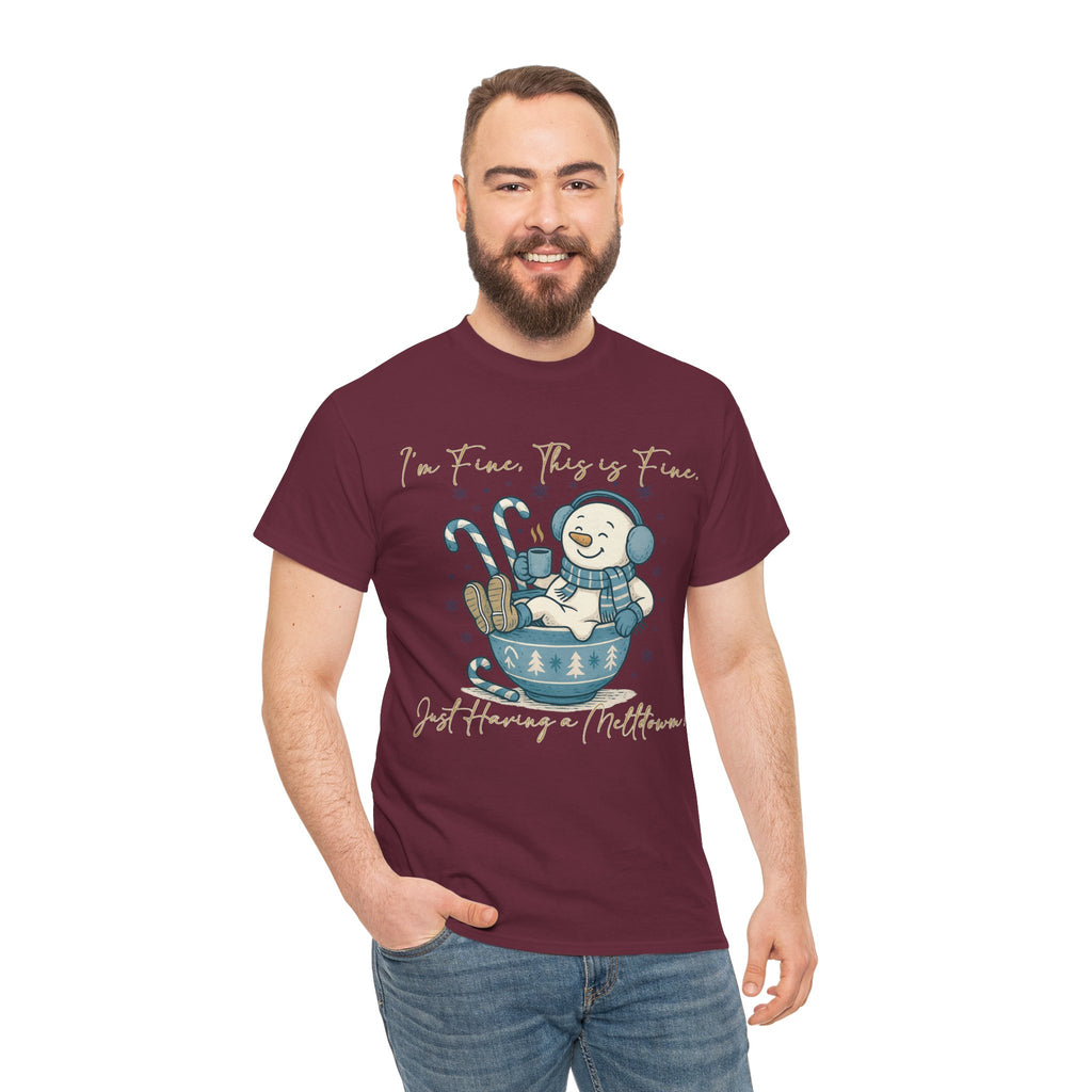 Snowman Hot Cocoa Unisex Cotton Tee