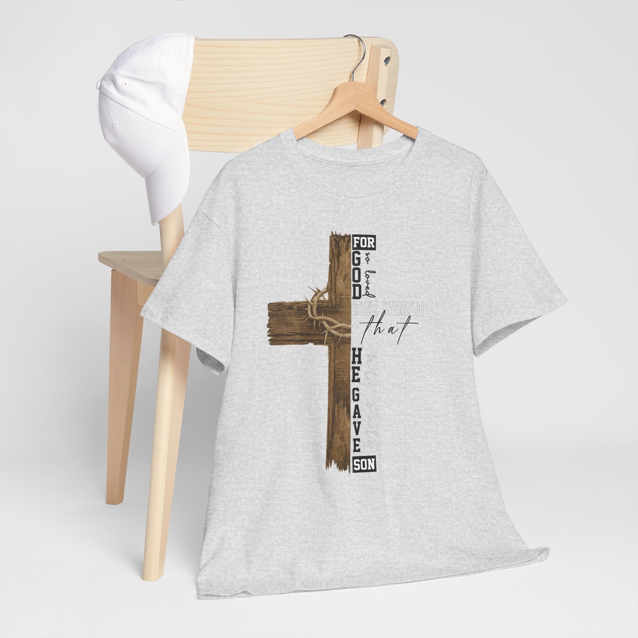 For That Son T-Shirt — Wooden Cross & Crown of Thorns Christian Unisex Cotton Tee