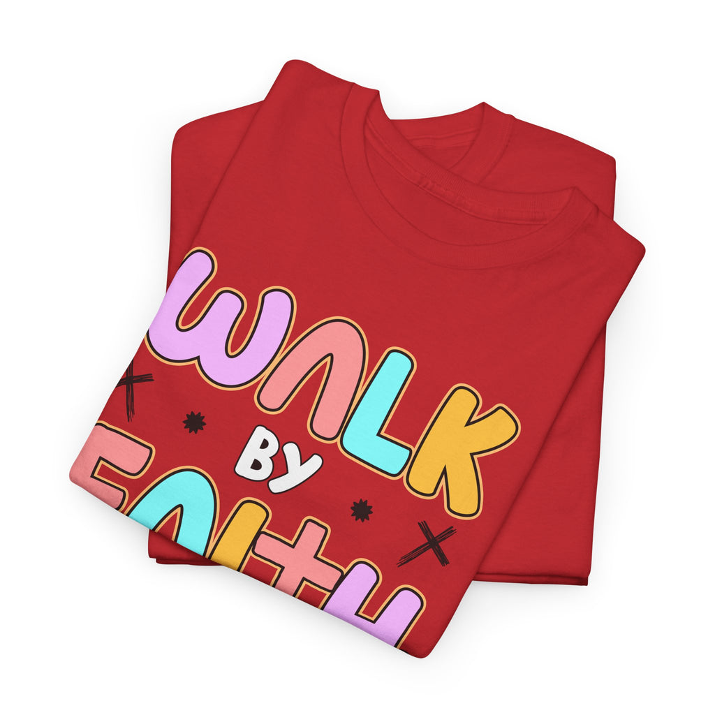 Walk by Faith Not by Sight T-Shirt — Pastel Christian Faith Unisex Cotton Tee