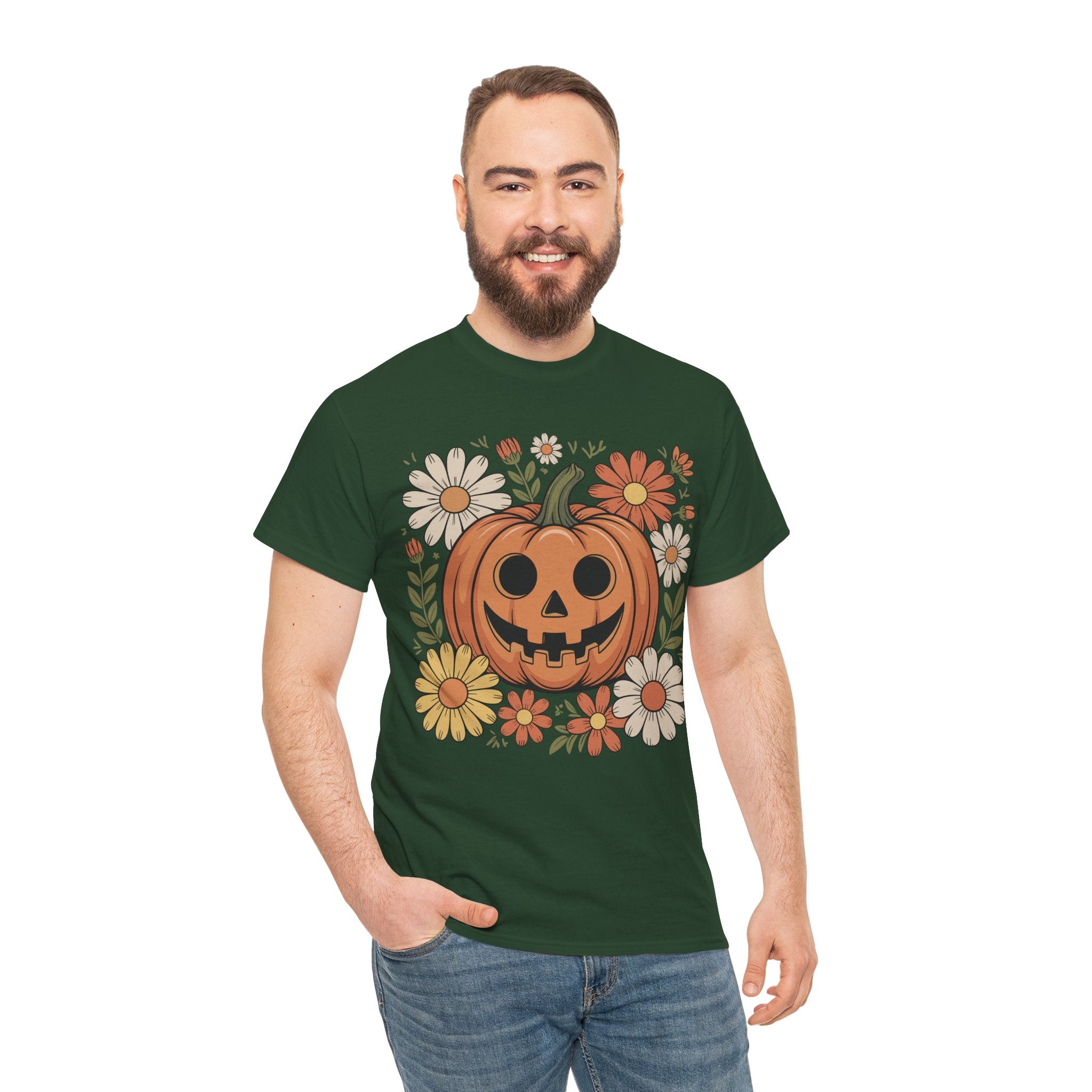 Halloween Pumpkin Unisex Cotton Tee