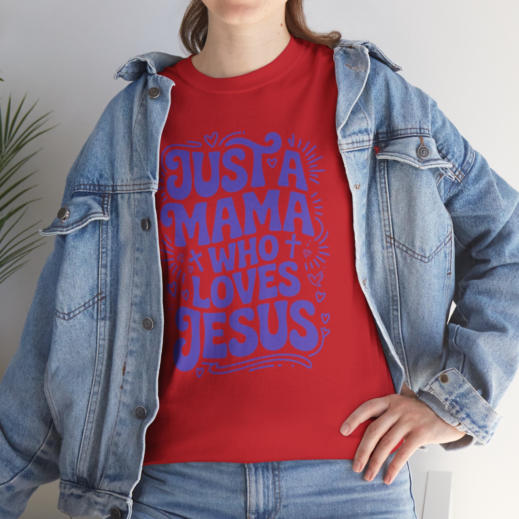 Mama Who Loves Jesus T-Shirt — Bright Green Bubbly Faith Unisex Cotton Tee