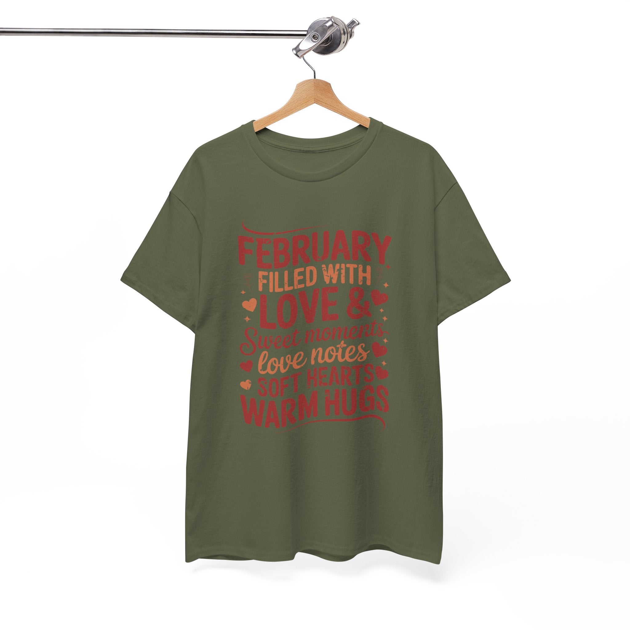 February Filled With Love Tee — Cozy Love Notes Valentine's Unisex Cotton Tshirt