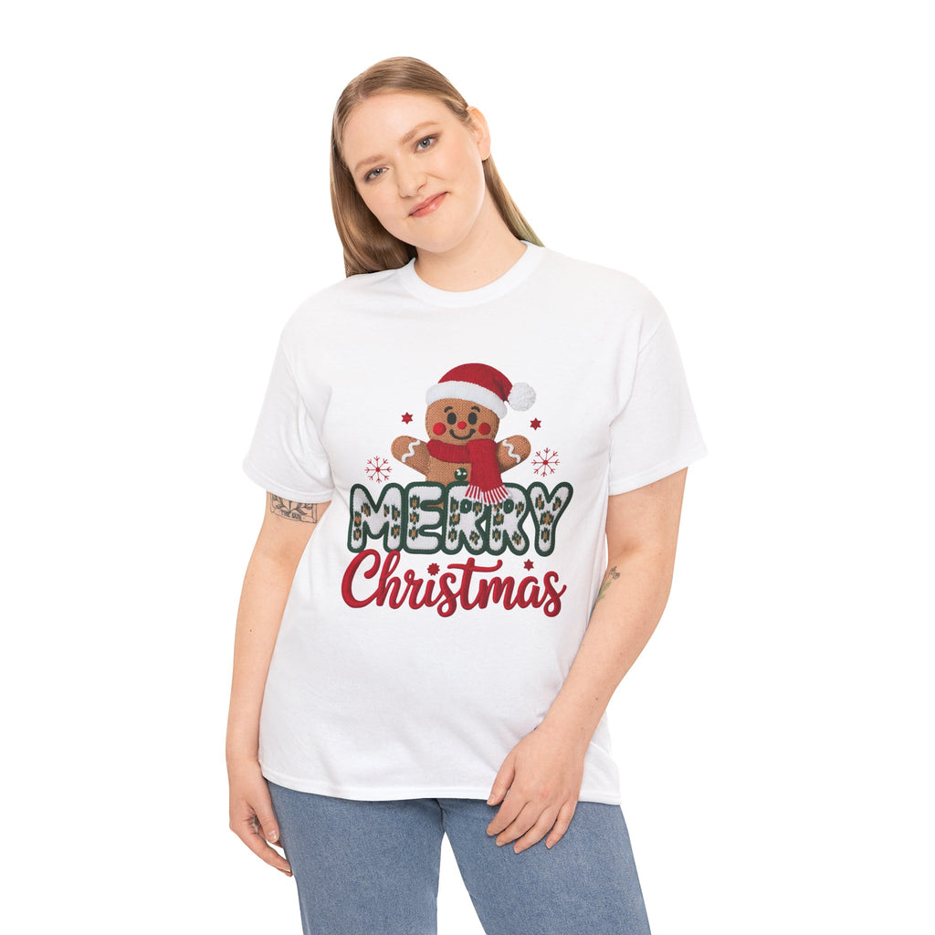 Gingerbread Santa 'Merry Christmas' Unisex Cotton Tee T-Shirt