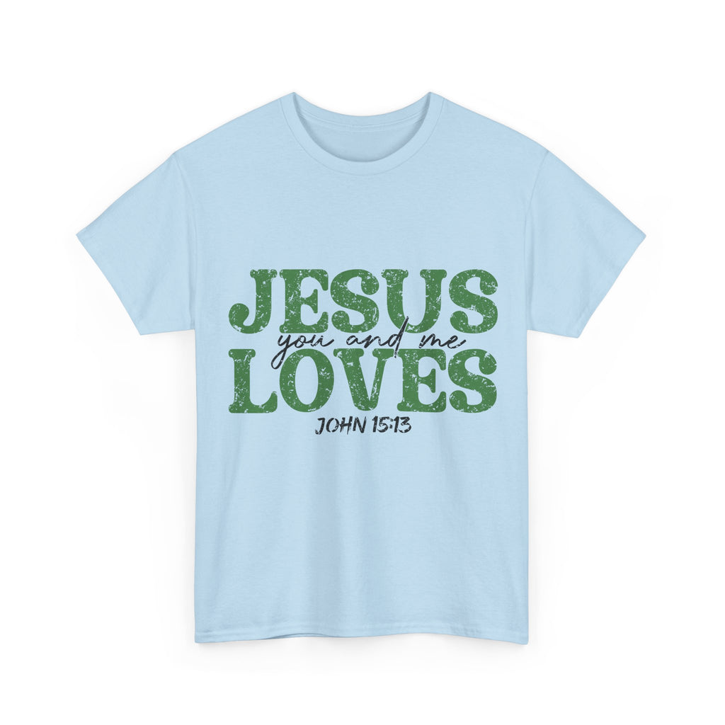 Jesus Loves Vintage Tee — Green Retro Christian Unisex Cotton T-Shirt