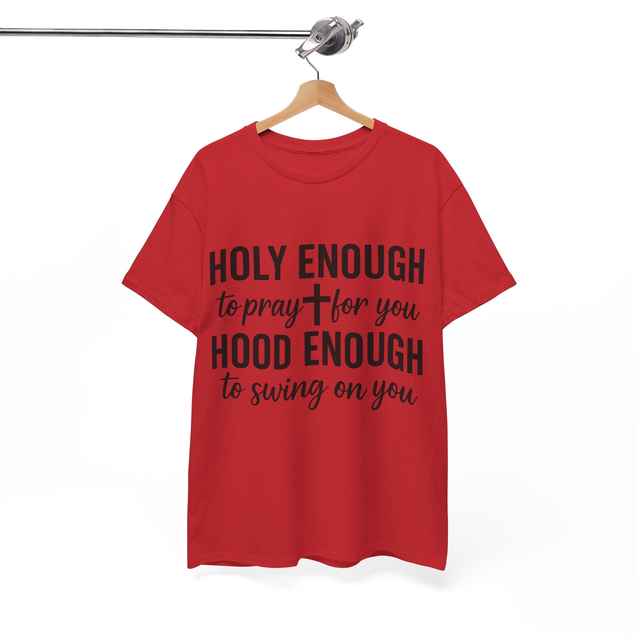 Holy Enough Christian T‑Shirt — Modern Hand‑Lettered Faith Unisex CottonTee