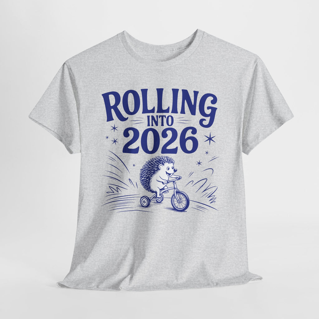 Rolling Into 2026 Hedgehog Tricycle Unisex Cotton Tee