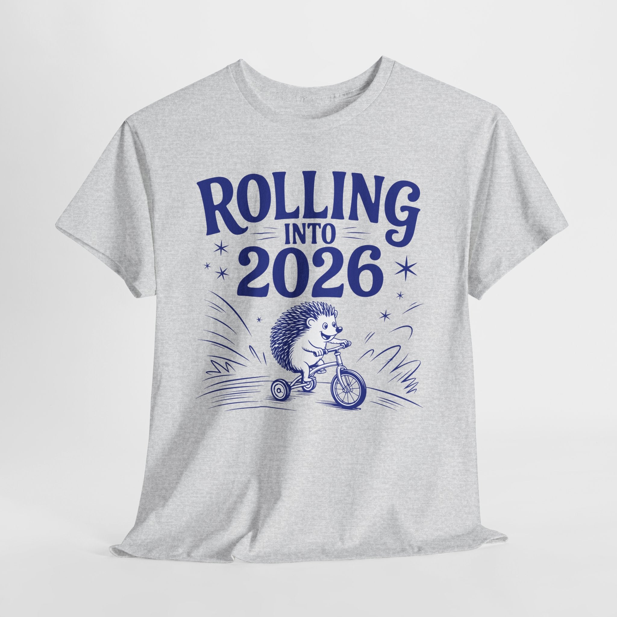 Rolling Into 2026 Hedgehog Tricycle Unisex Cotton Tee