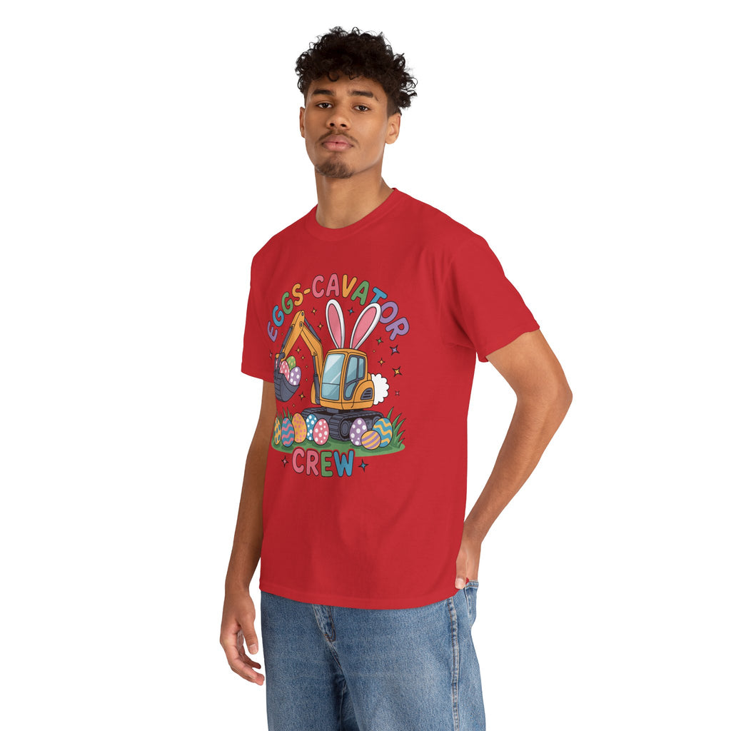 Easter 'Eggs-cavator Crew' Kids Tee — Excavator Bunny & Eggs Unisex Cotton Tee