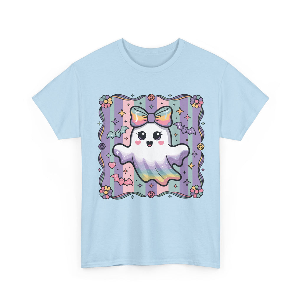 Pastel Ghost Rainbow Bow Unisex Cotton Tee