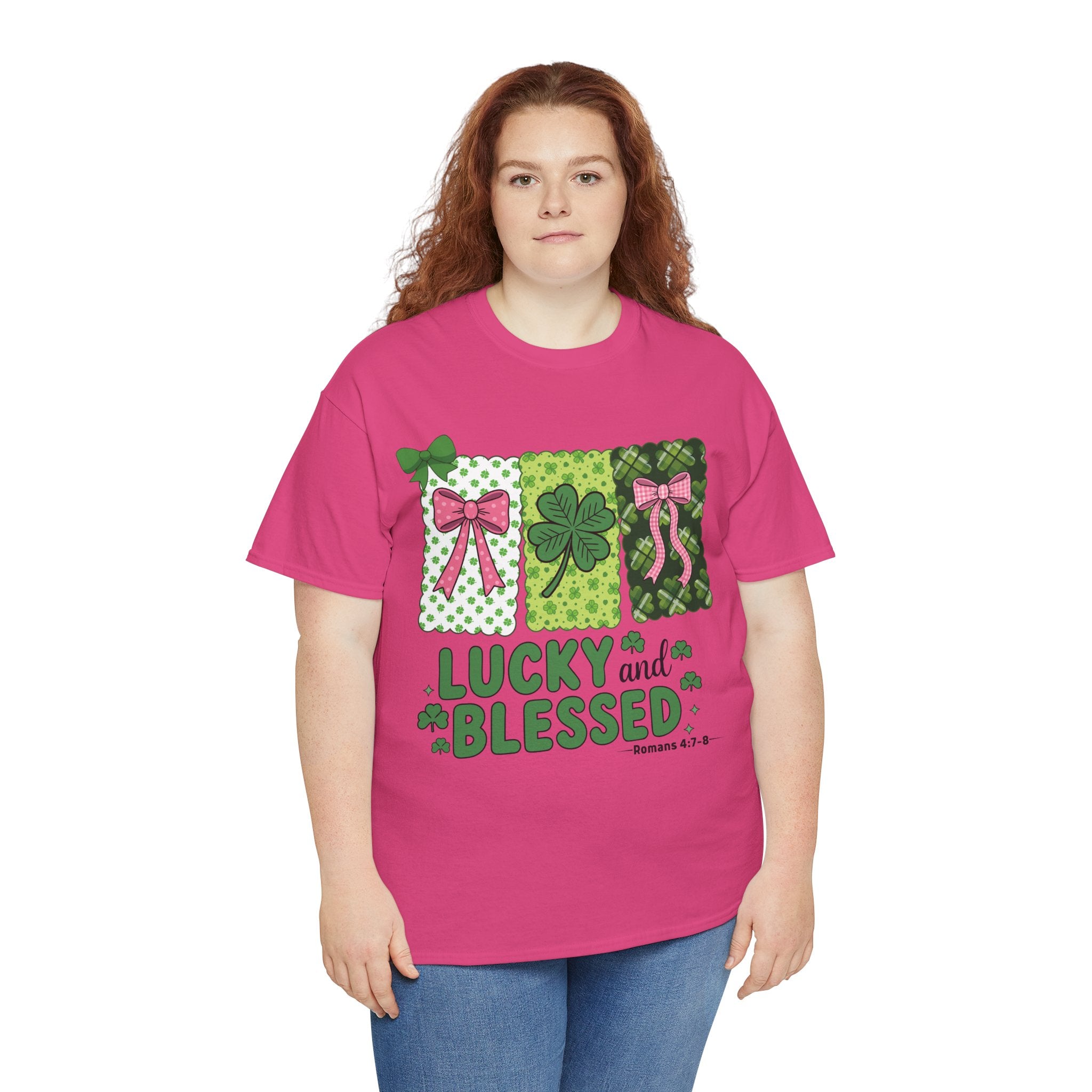 Lucky and Blessed Clover Unisex Cotton Tee