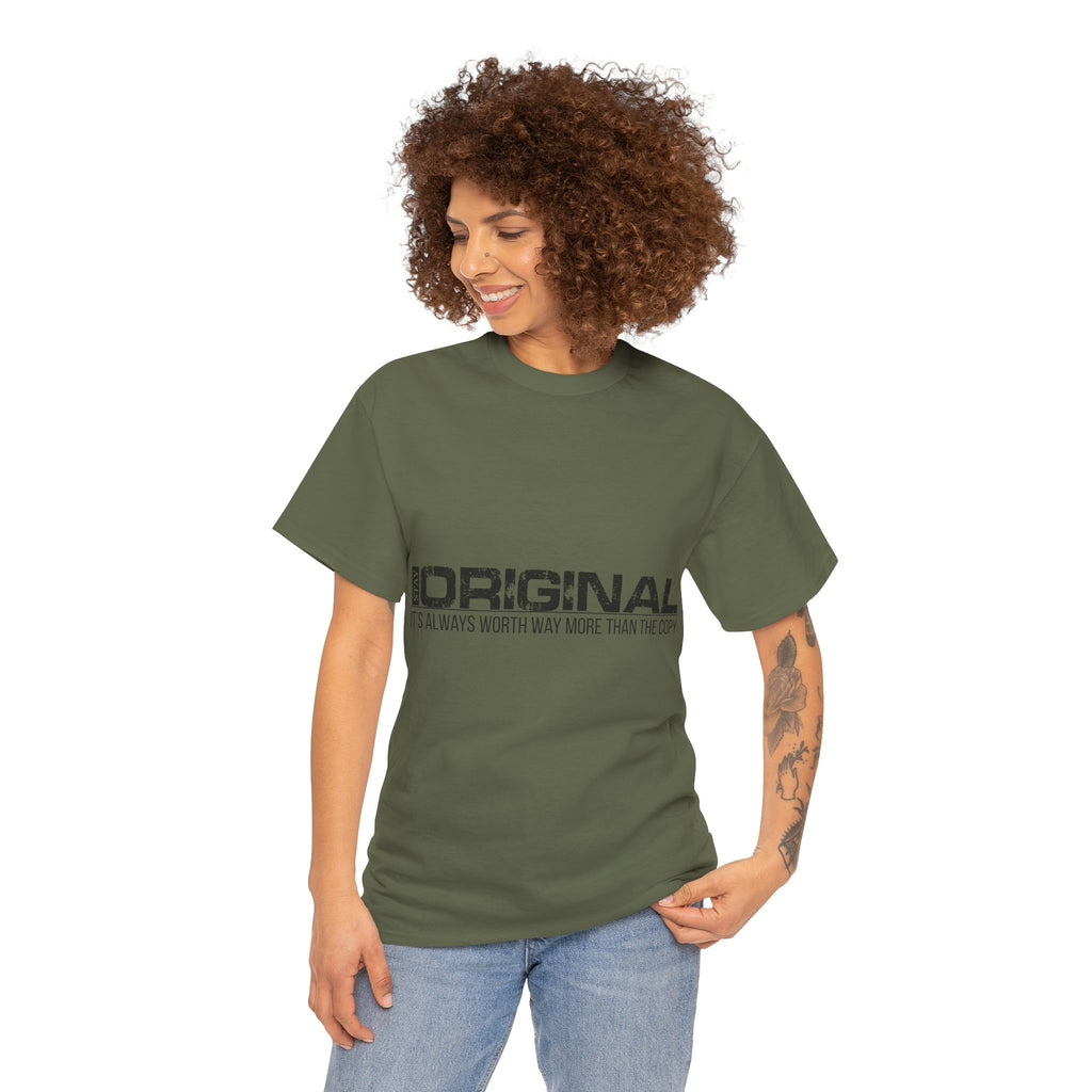STAY SILENT Minimalist Tee — Vertical Text Black Unisex Cotton Tee